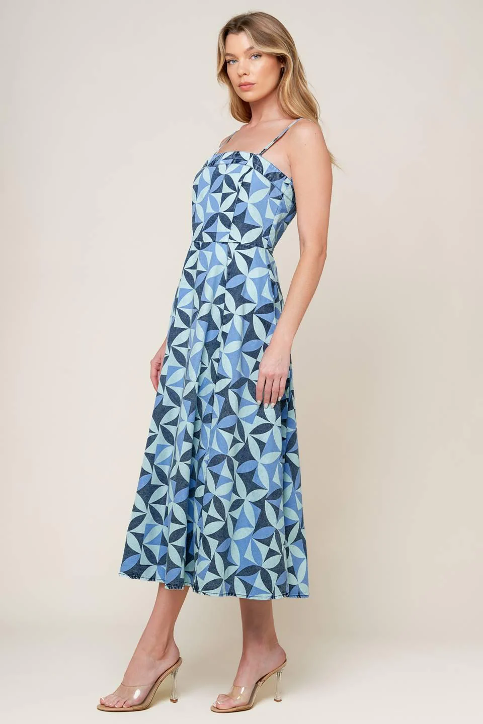 Gwenny Blue Denim Midi Dress - Image 5