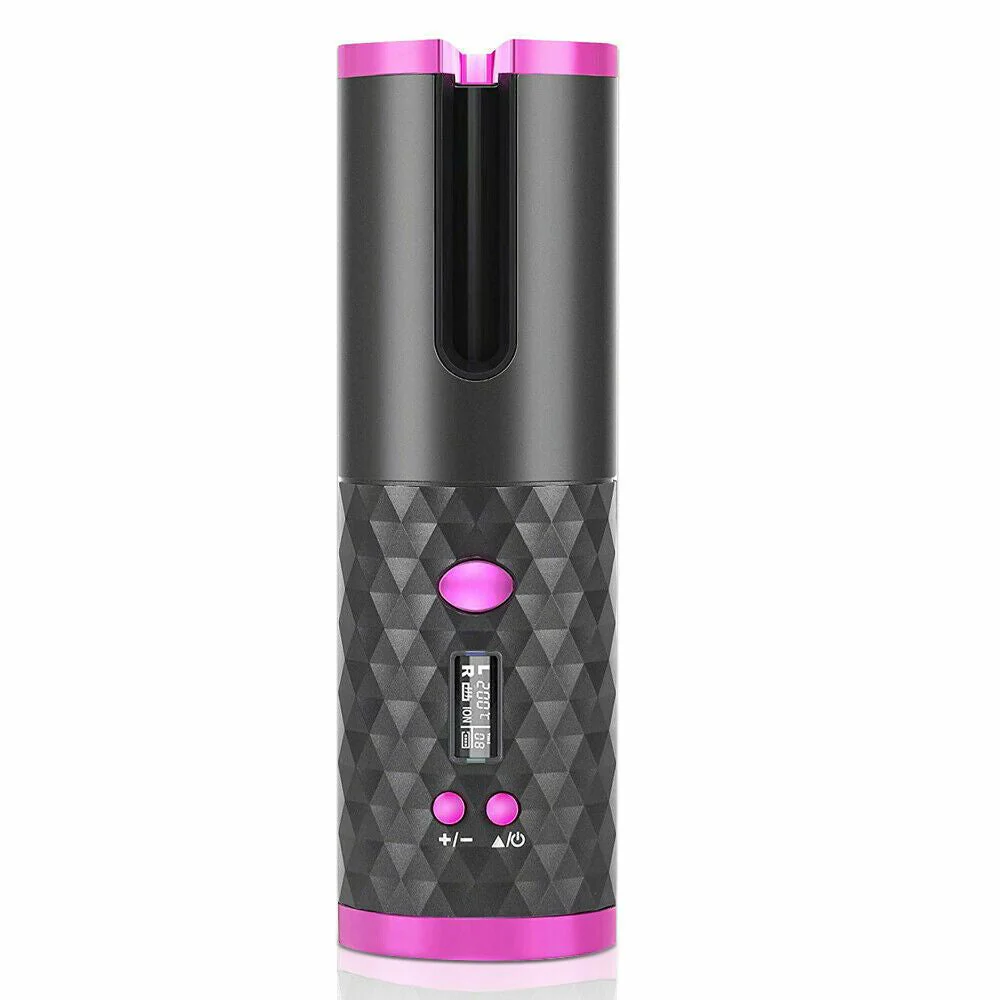 Hair Curler LCD Cordless Auto Rotating Waver Curling Iron Ceramic Wireless USA - Image 3
