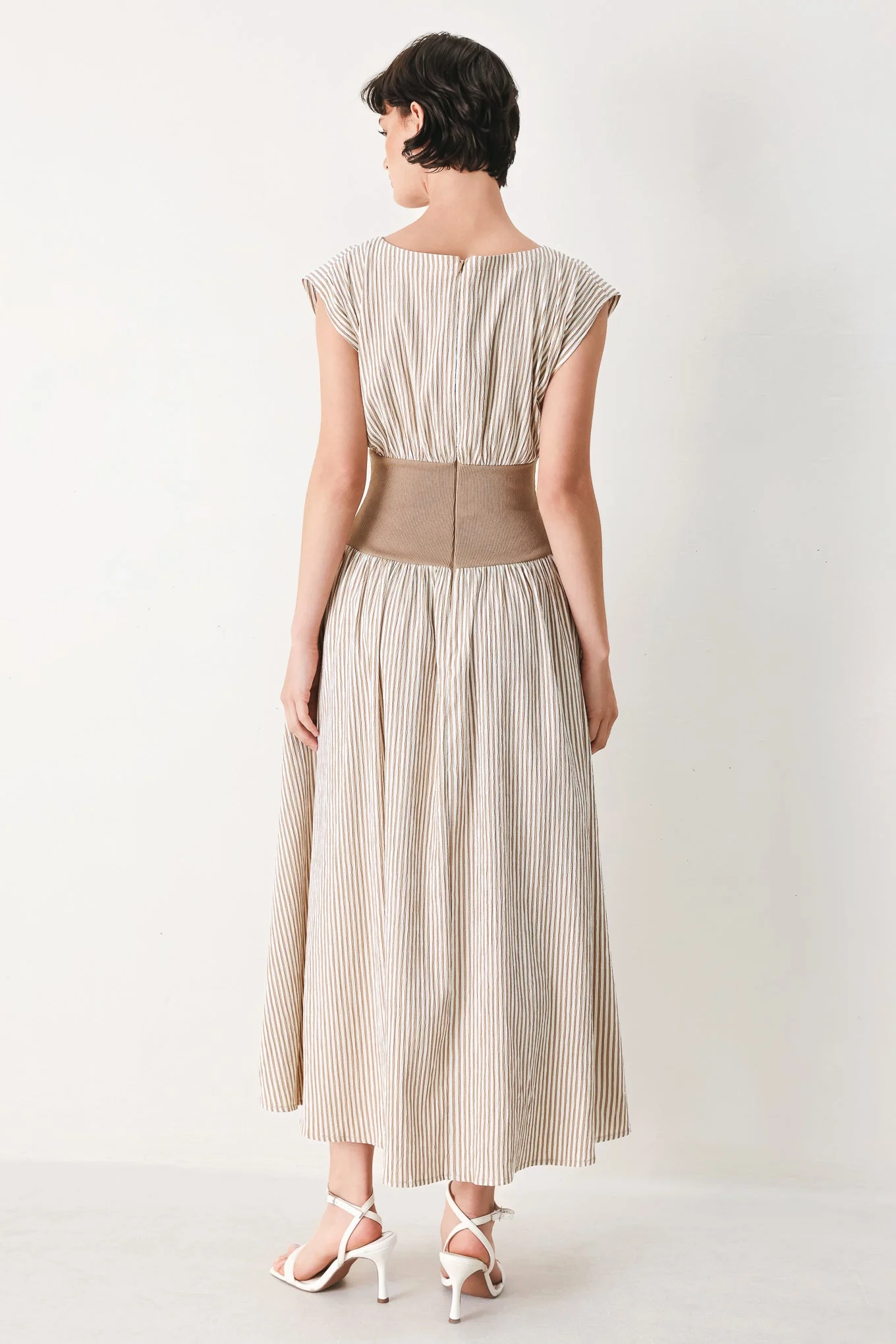Hamptons Morning Stripe Woven Midi Dress - Image 6
