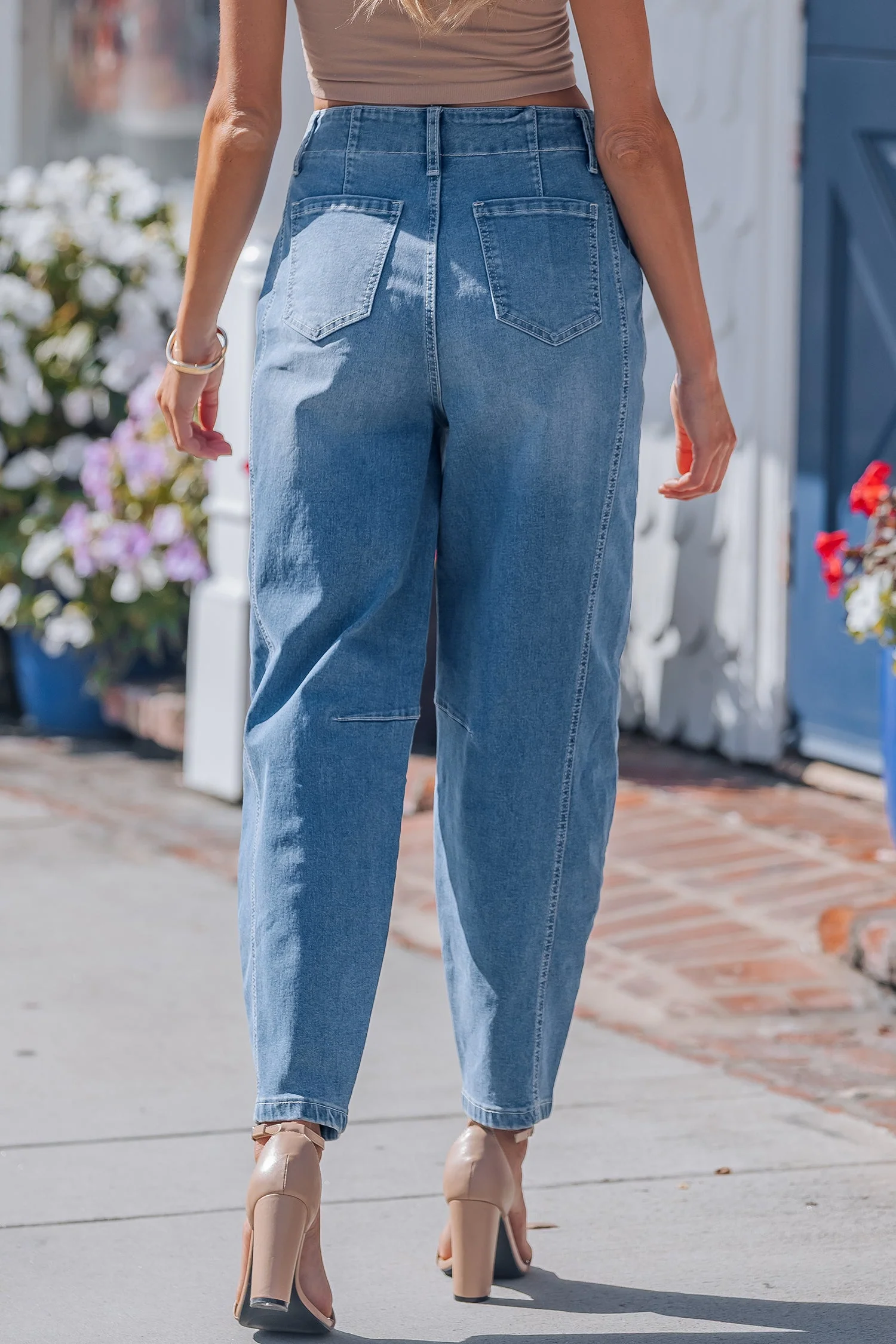 Threaded Pear Hana Wash Cuffed Barrel Jeans - Image 2