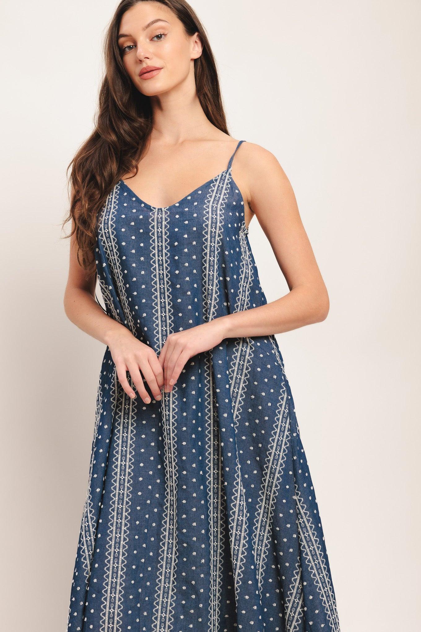 Handloom Sky Woven Midi Dress - Image 5