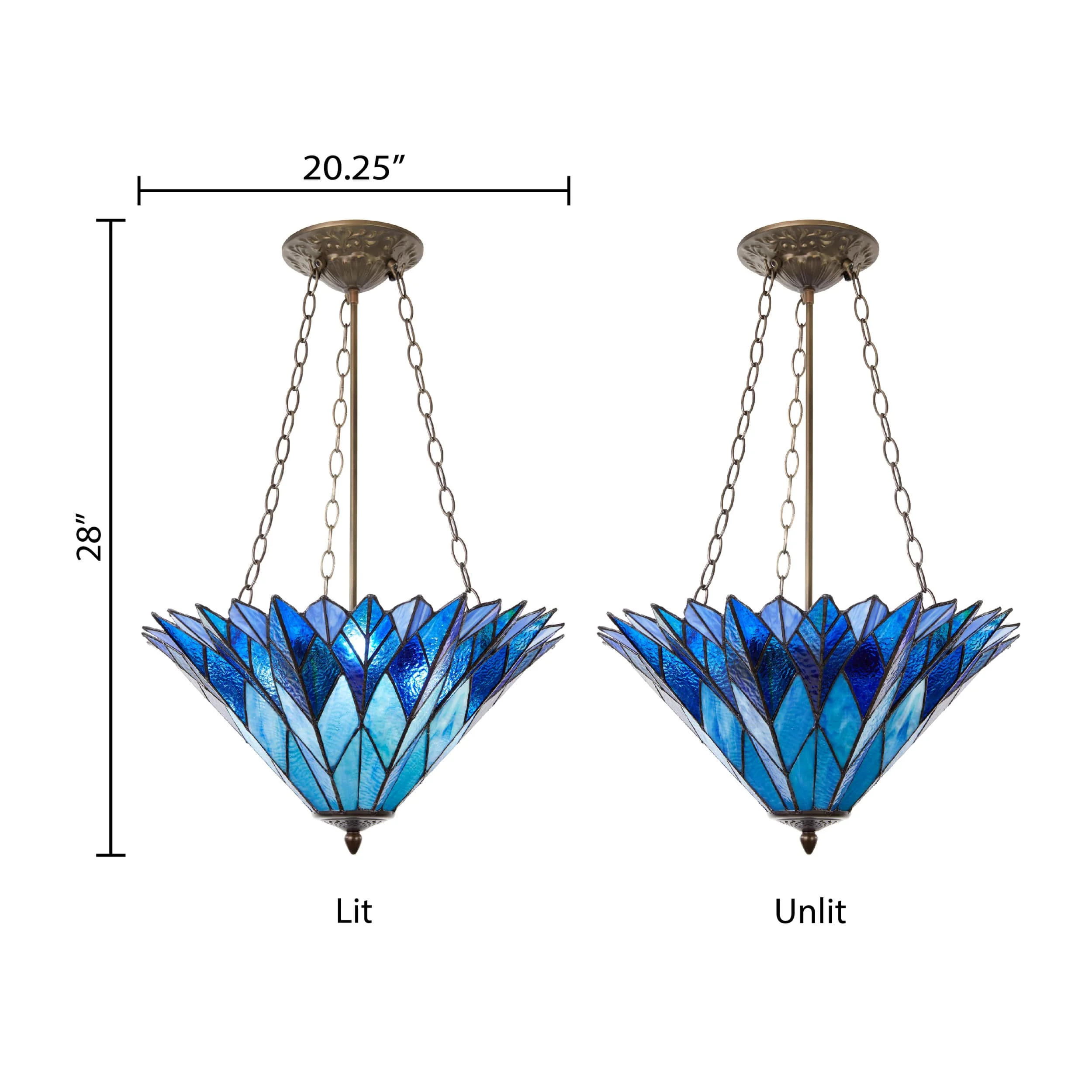 River of Goods Graceful Azura Unique Tiffany Style Shade Pendant Light - Image 5