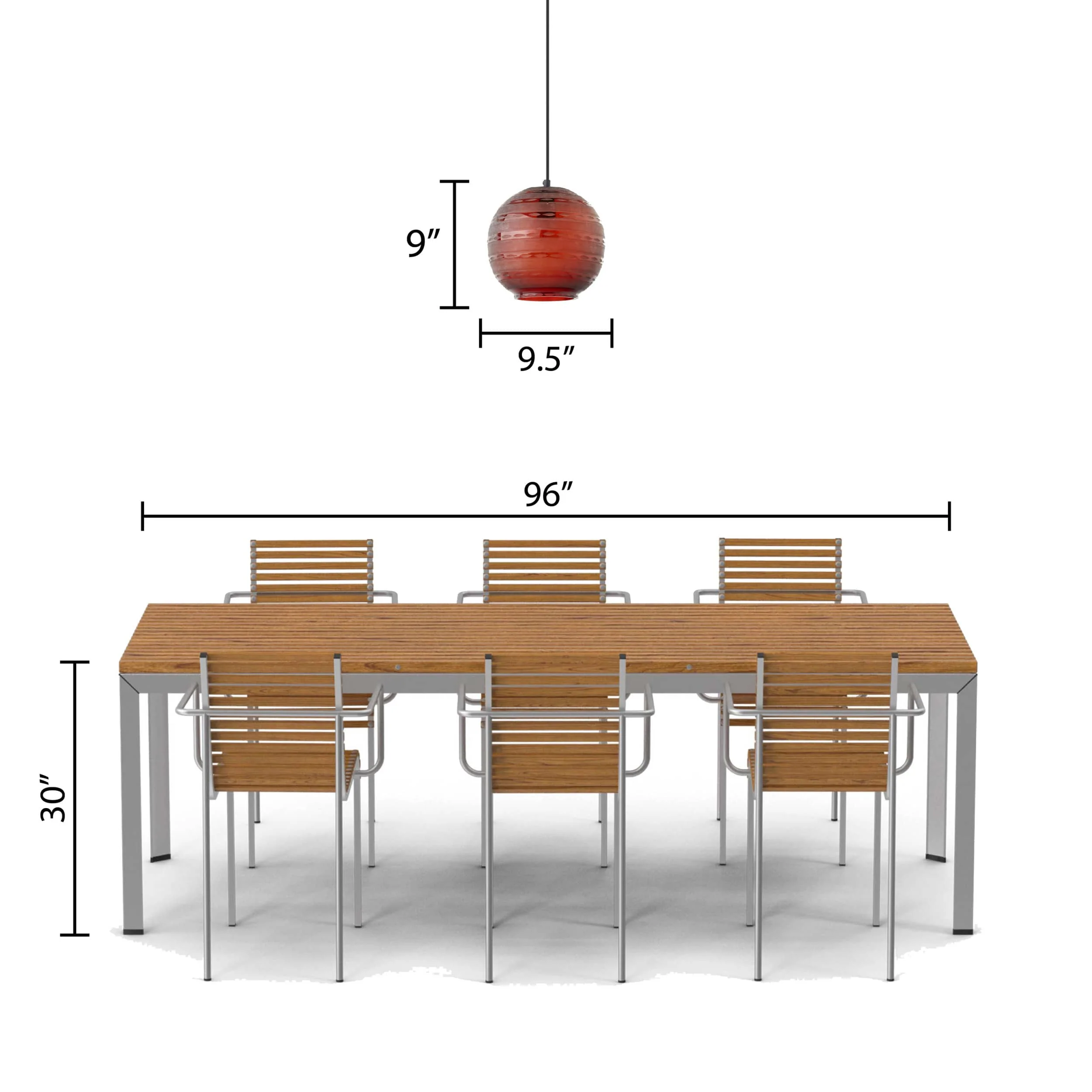River of Goods Modern Red Blown Glass Globe Shade Pendant - Image 6