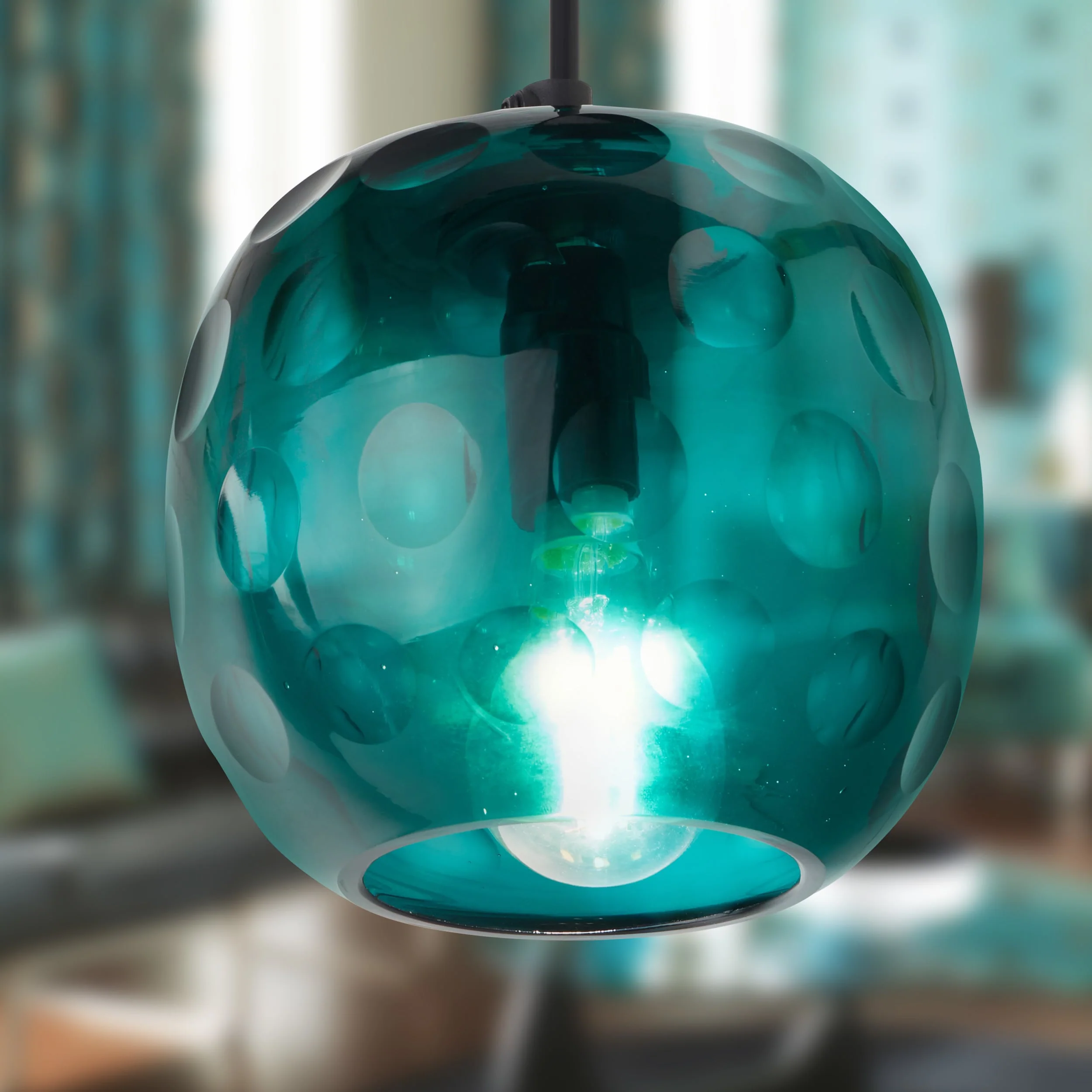 River of Goods Hanging Lamp - Teal & Black - Image 2