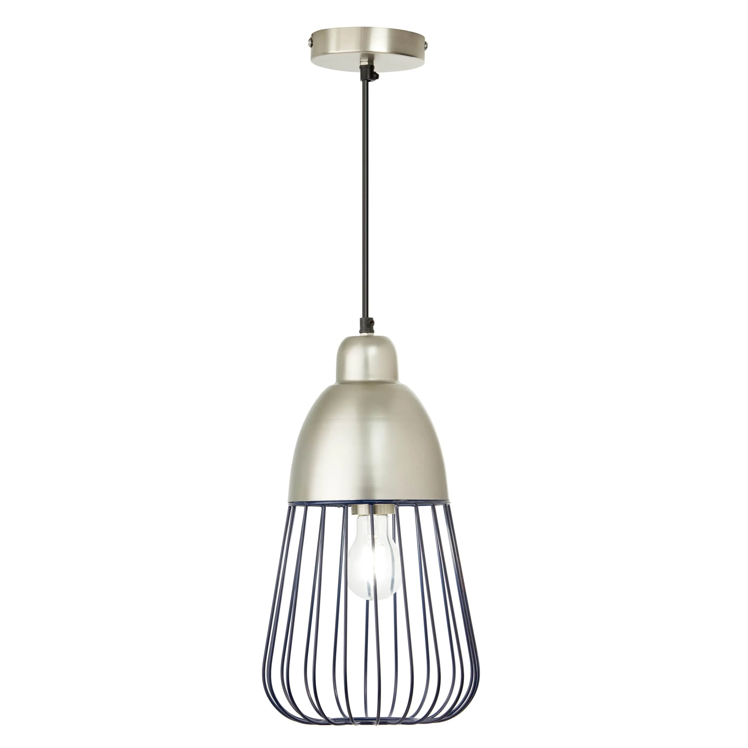 River of Goods Hanging Lamp - Dark Blue & Silver
