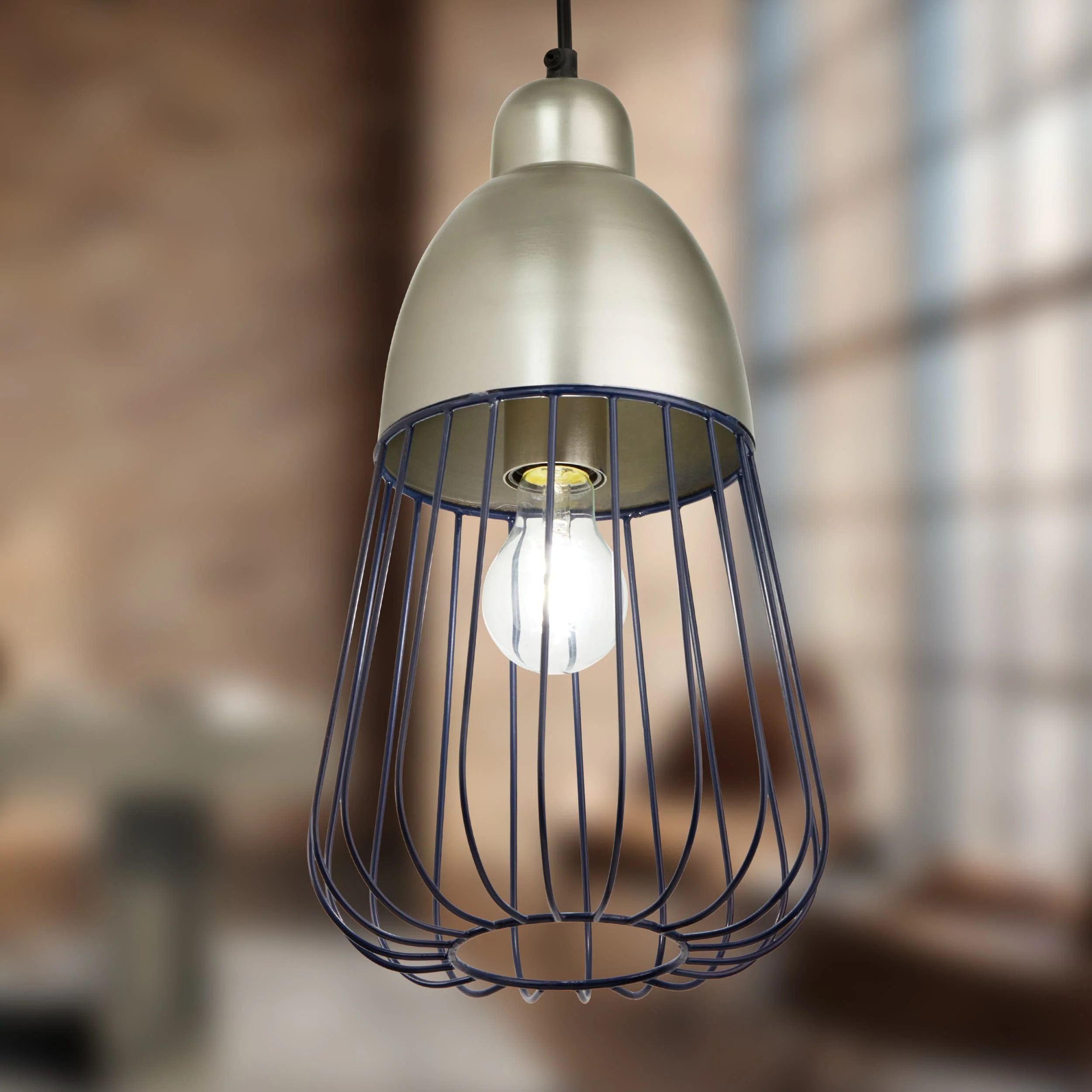 River of Goods Hanging Lamp - Dark Blue & Silver - Image 2