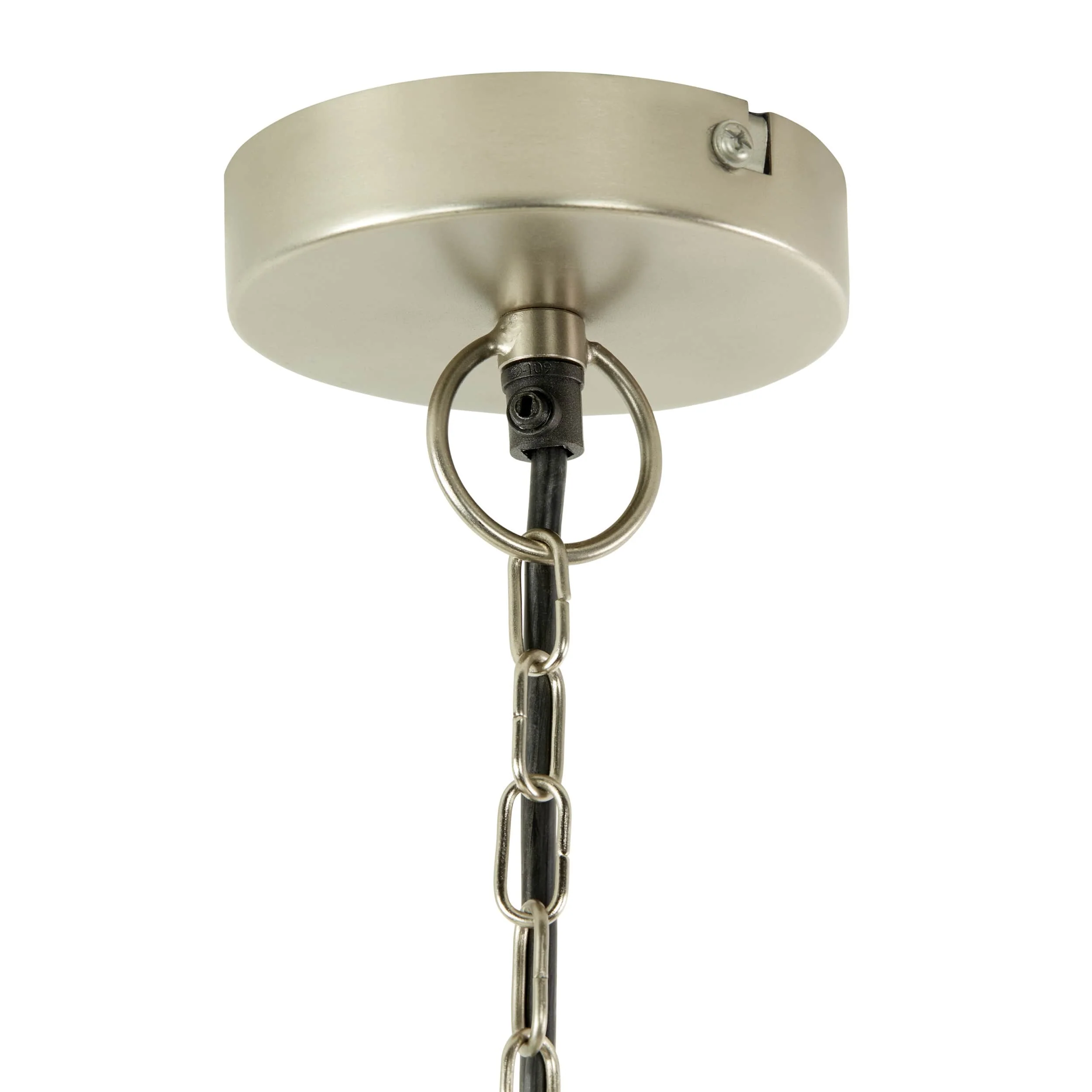 River of Goods Hanging Metal Orb Pendant, Antique Nickel - Image 9