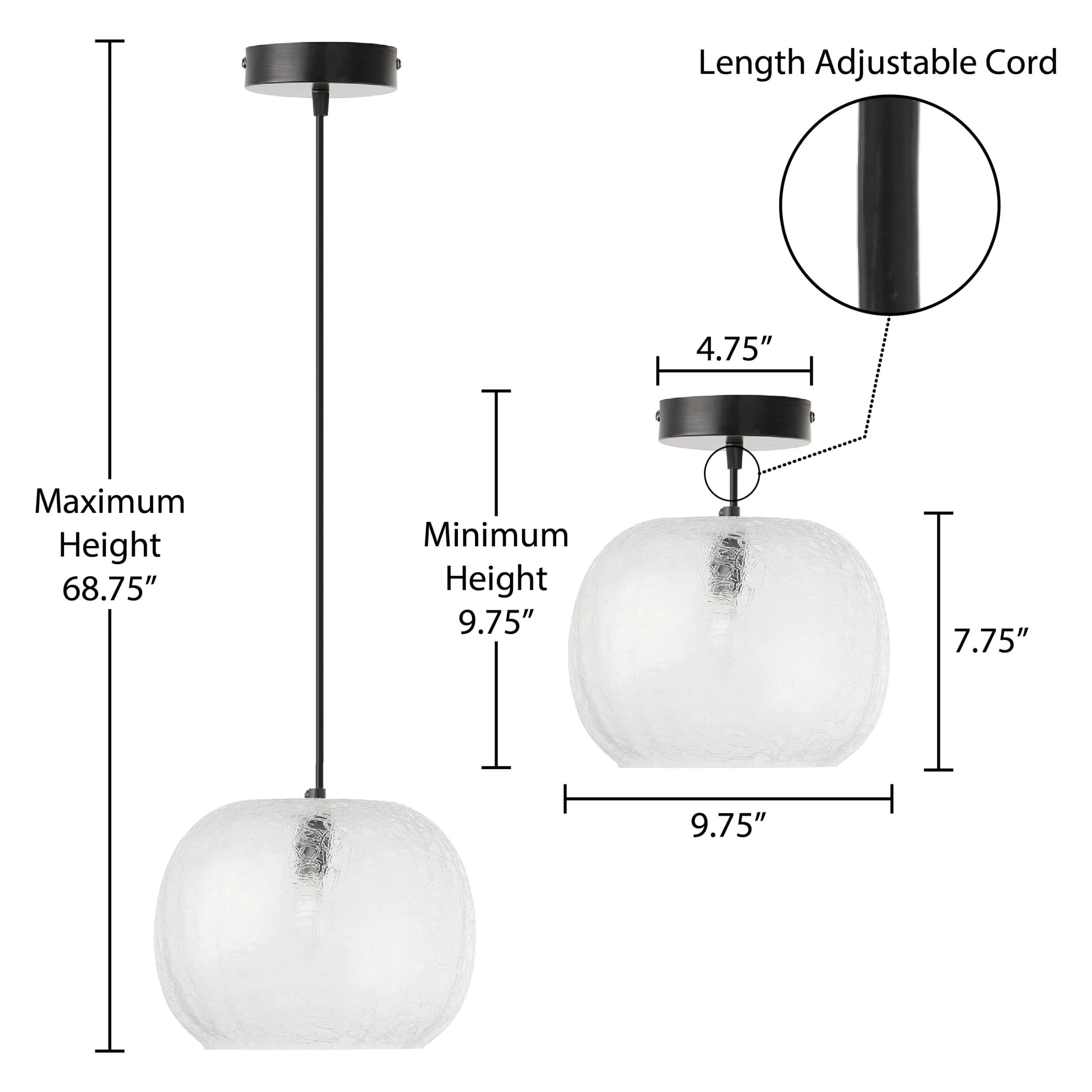River of Goods Hanging Pendant Lighting - Clear & Black - Image 5