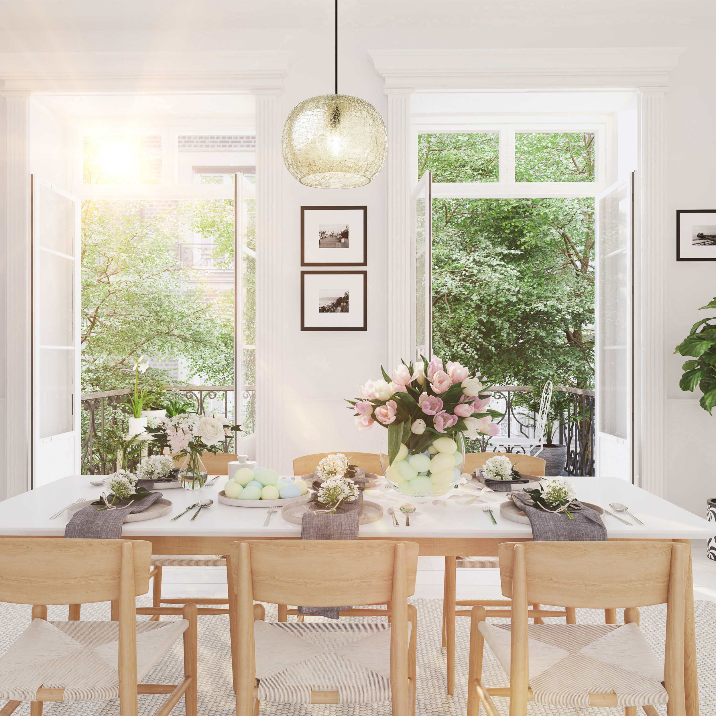 River of Goods Joan Glam Subtle Green Luster &amp; Black Globe Shade Pendant - Image 4