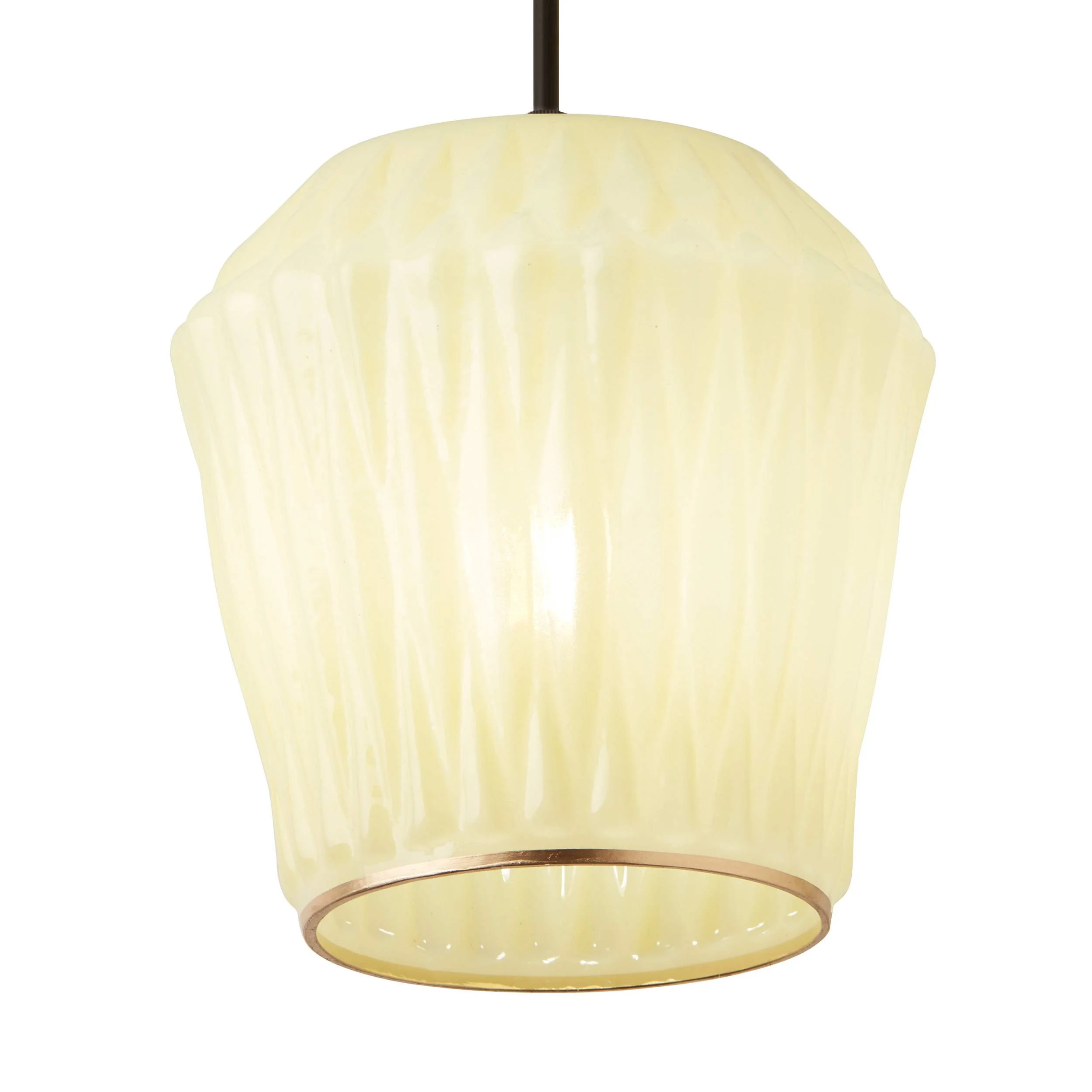 River of Goods Light Yellow and Gold Dome Shade Pendant - Image 8