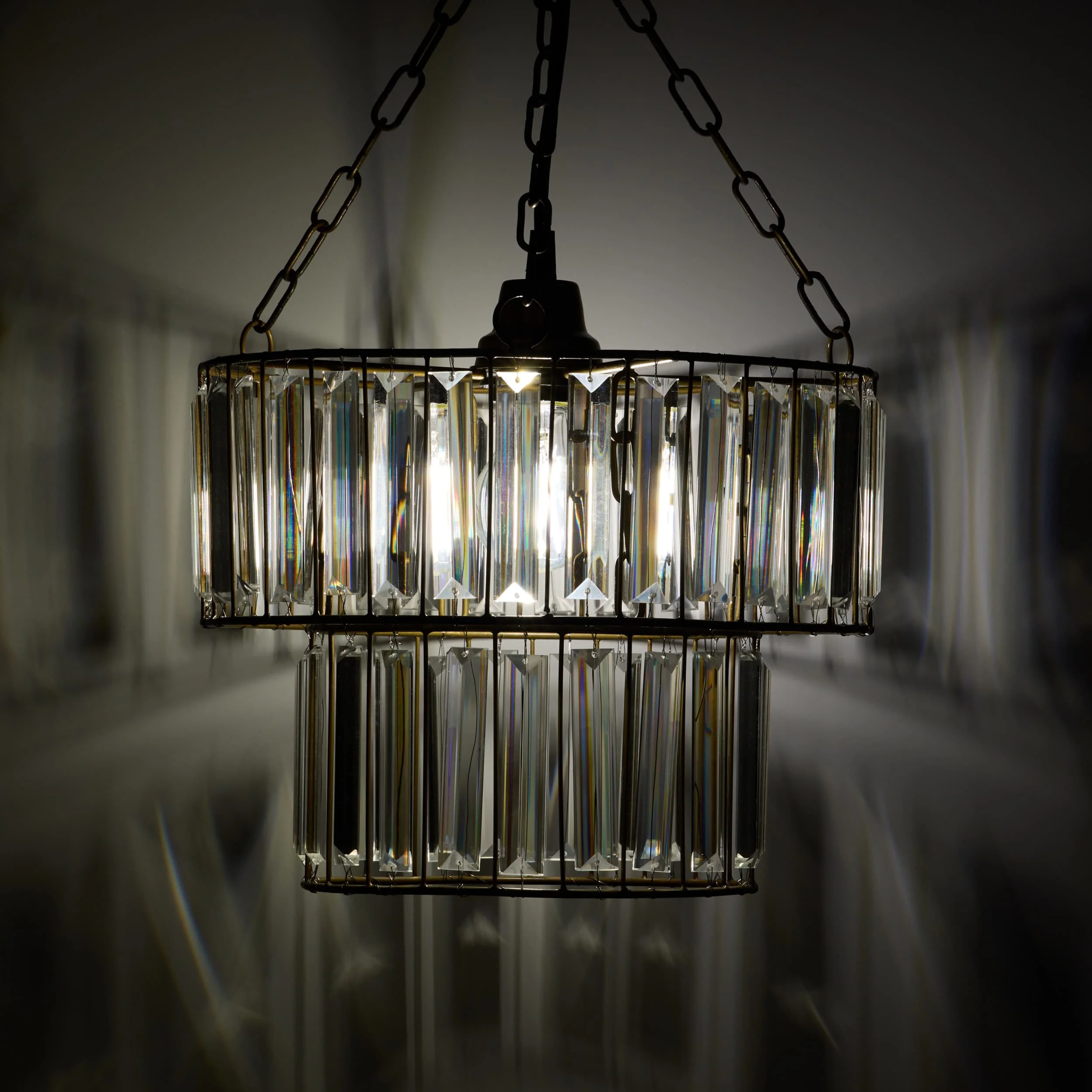 River of Goods Light Venus Glass and Metal Pendant - Image 10