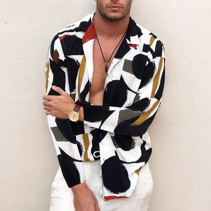 Hawaiian Men For Plus Size Blouse Shirt Shirts Print Fat - Image 4