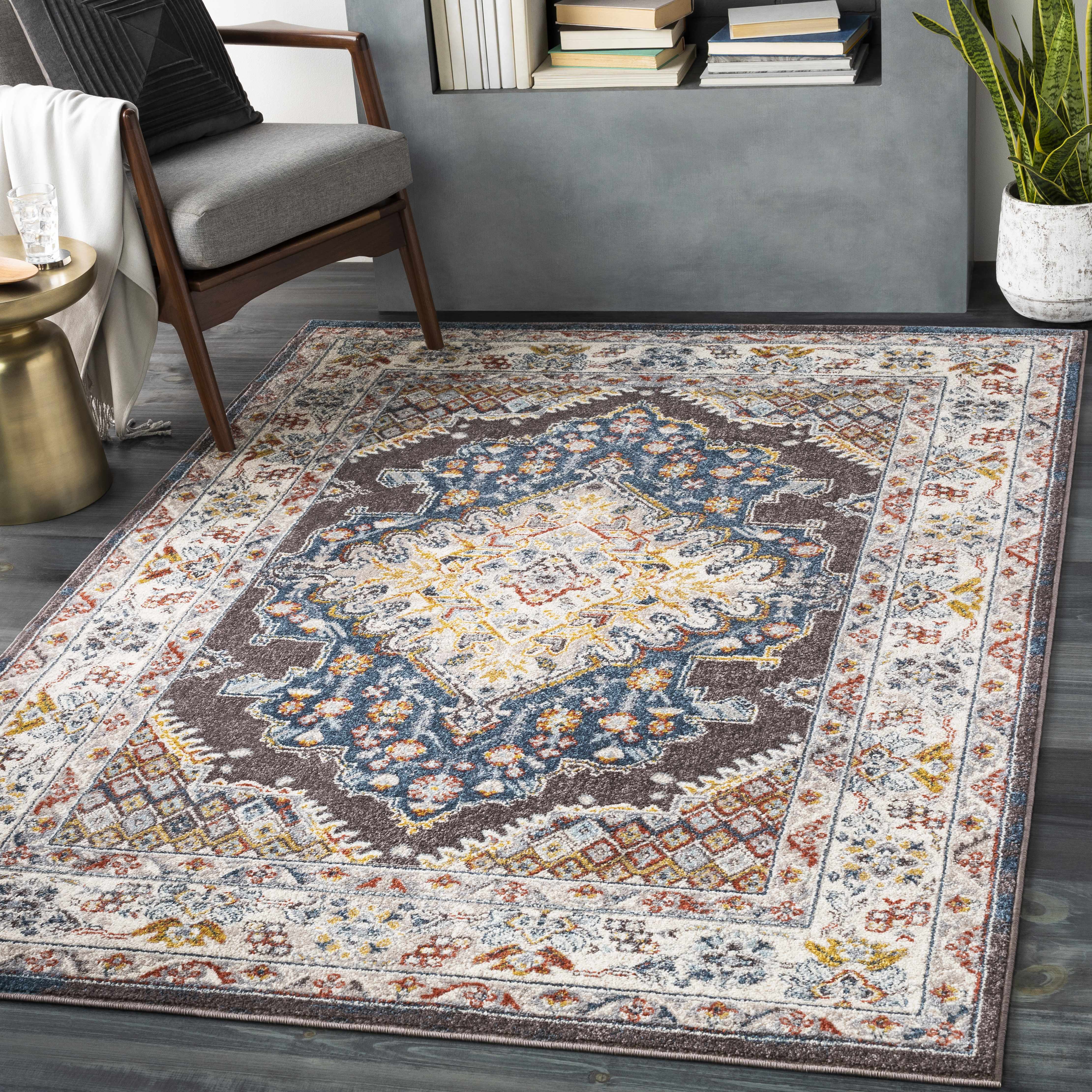 Haymond Brown Medallion Area Rug - Image 2