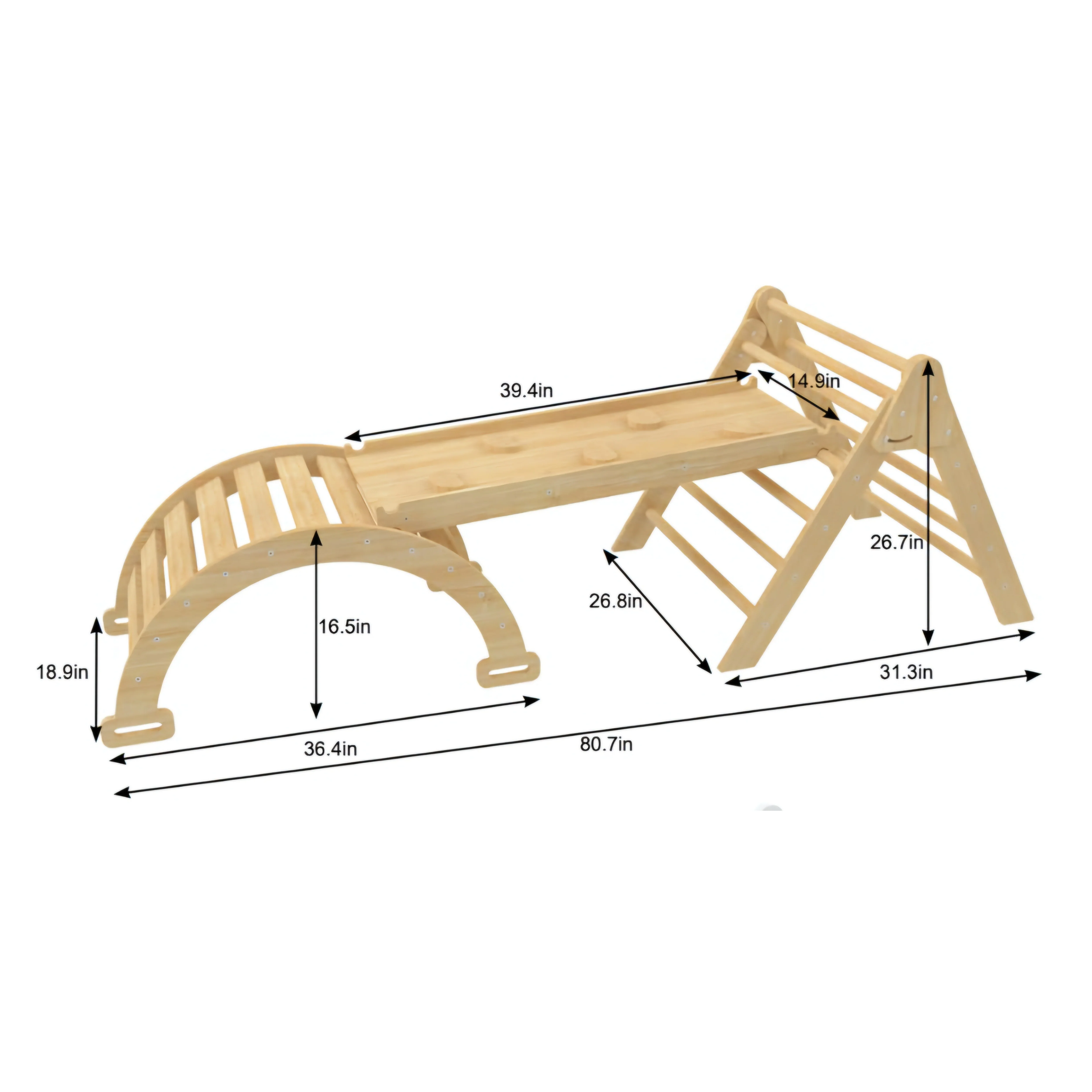 Hazel | Pikler Triangle, Slide & Rocker Set - Image 45