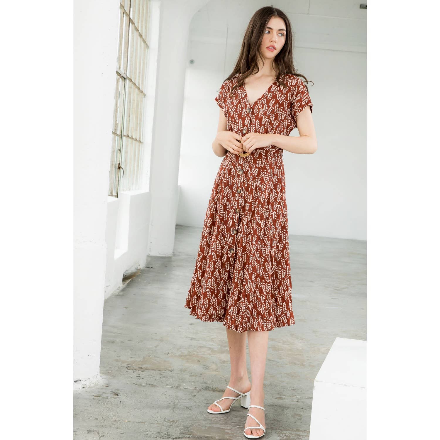 Hazel-Short Sleeve Button Down Dress - Image 5