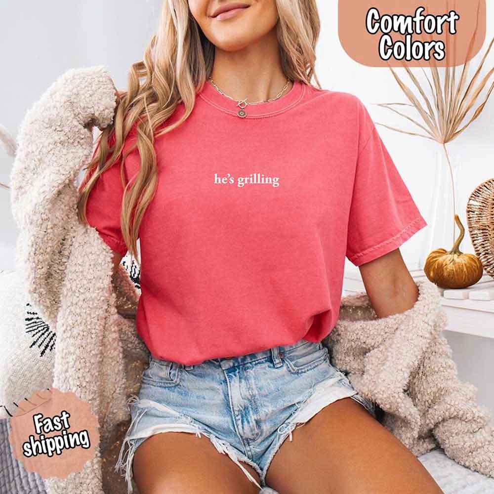 He’s Grilling – Funny Summer BBQ Comfort Color Shirt for Women - Image 6