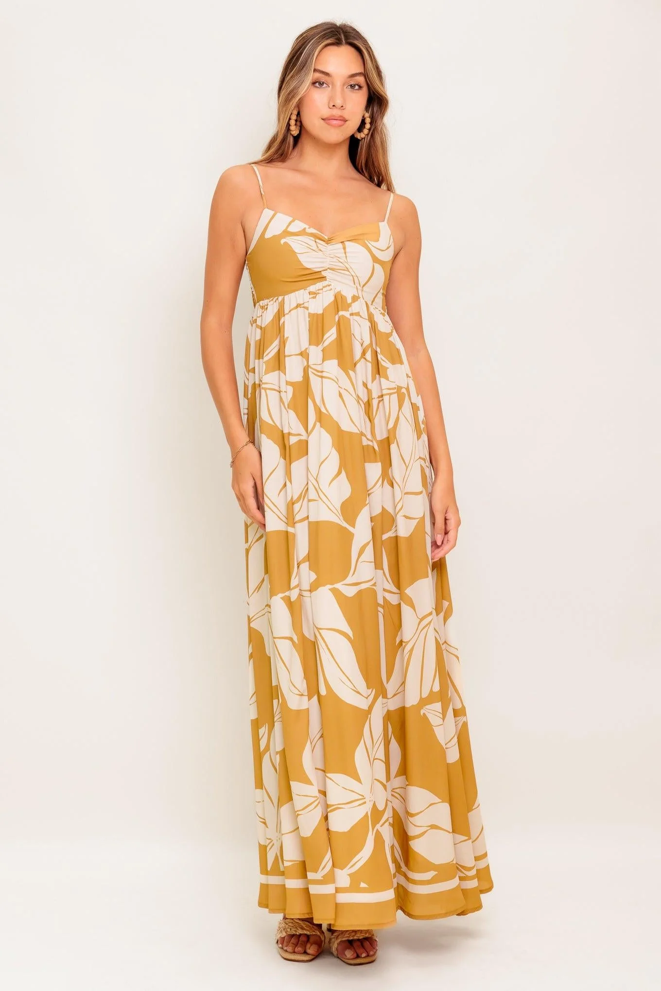 Heart of Hydrangea Woven Maxi Dress - Image 3