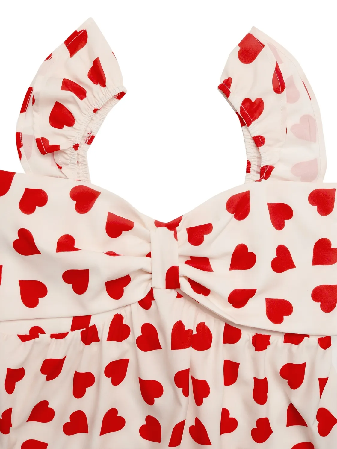 Heart Print Bow Front Peplum Blouse - Image 6