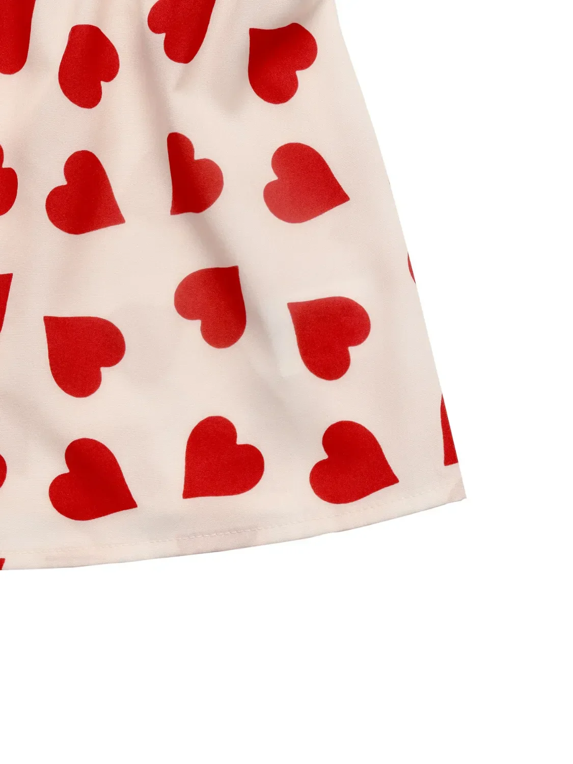 Heart Print Bow Front Peplum Blouse - Image 7
