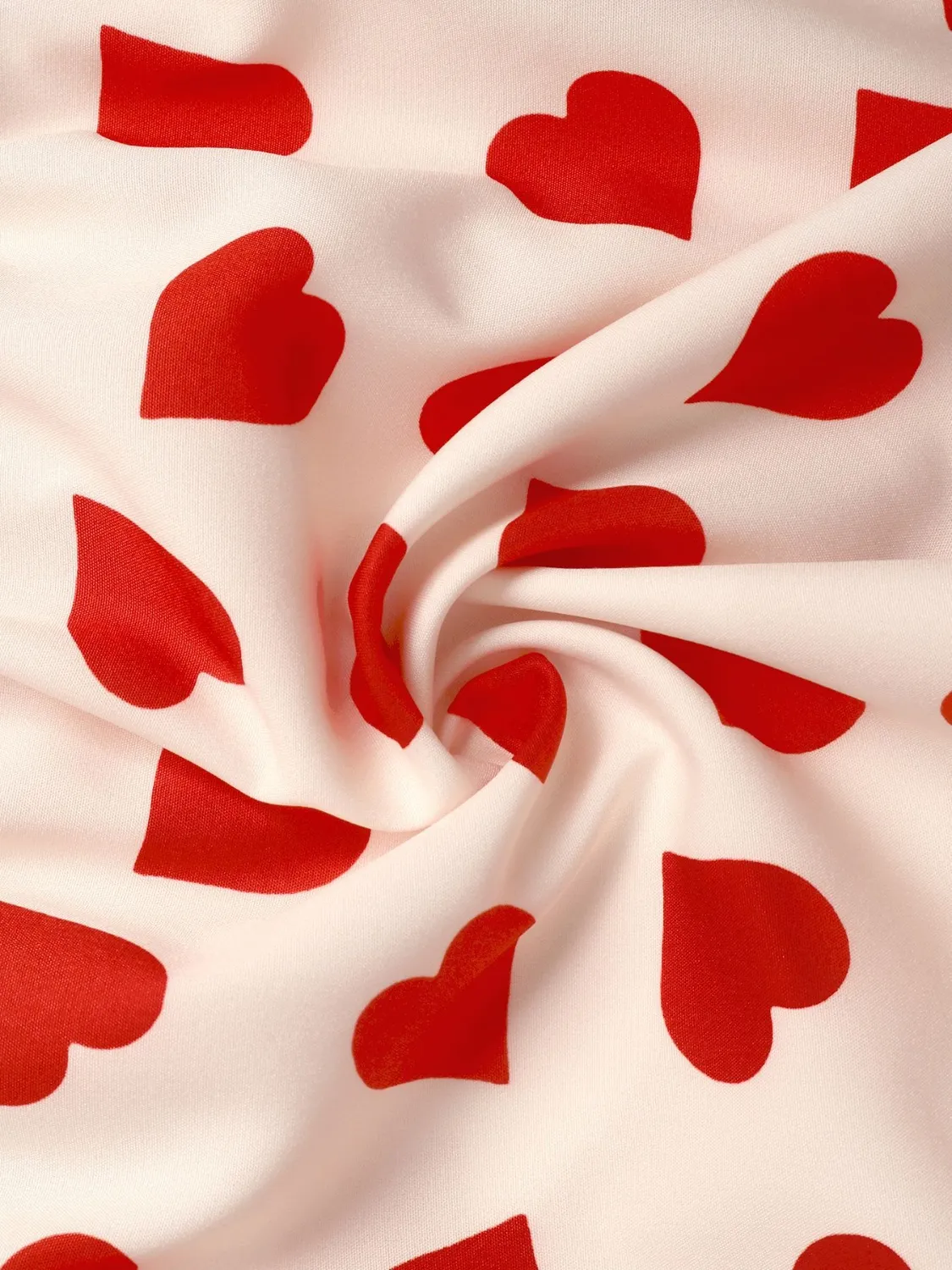 Heart Print Bow Front Peplum Blouse - Image 8