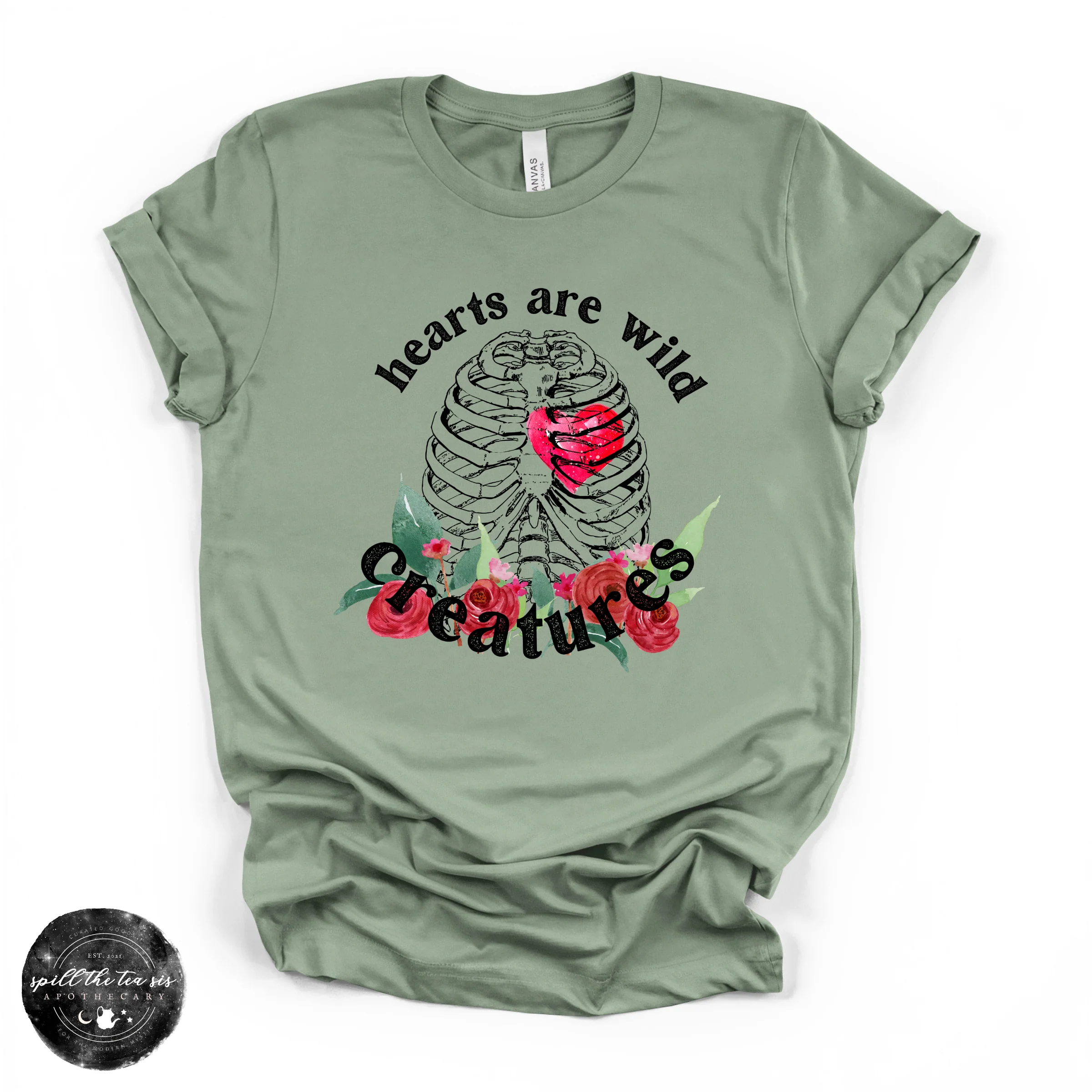 Hearts Are Wild Creatures Tee | Inspirational Graphic T-Shirt - Image 3