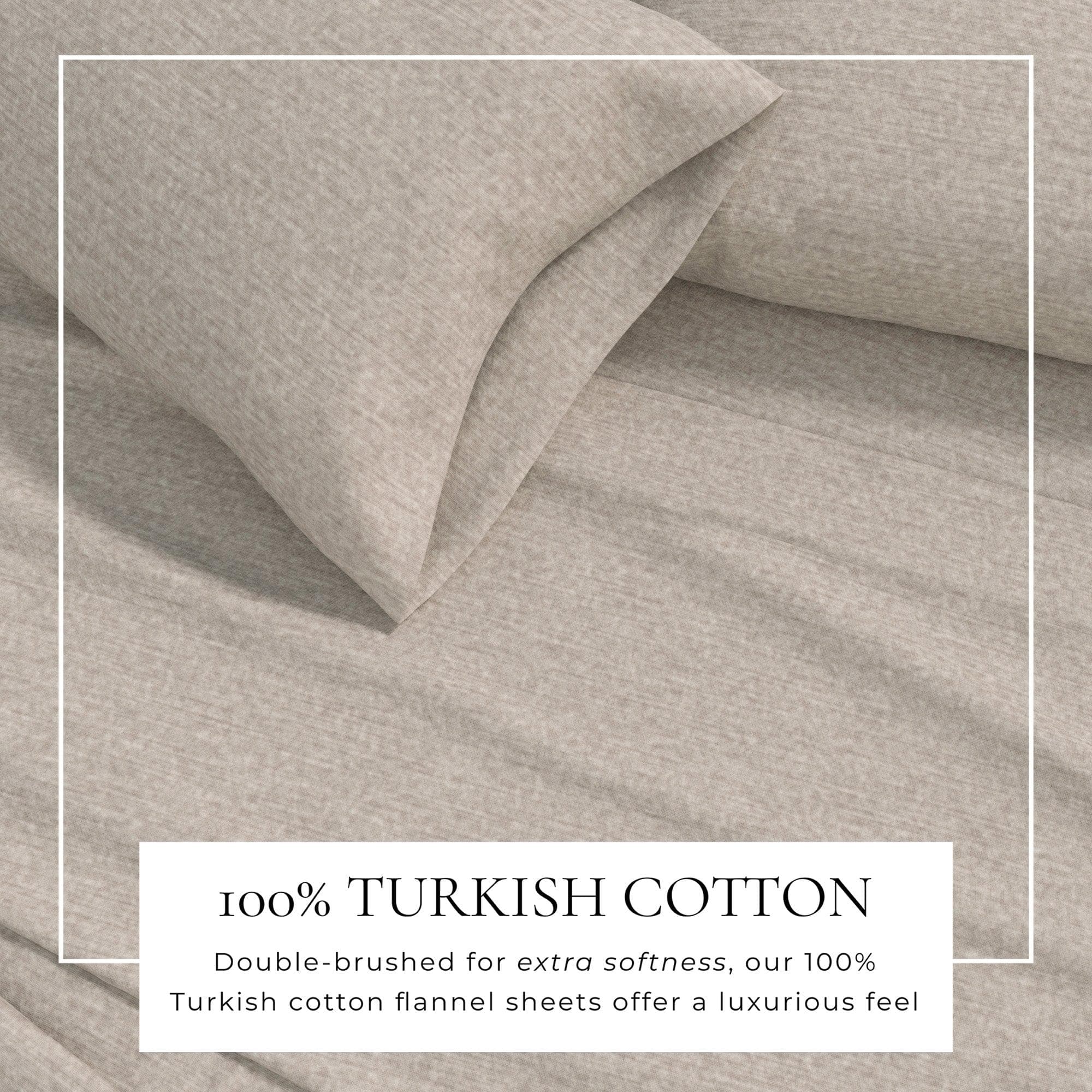 Heathered Solid Cotton Blend Flannel Sheet Set - Anders Collection - Image 8