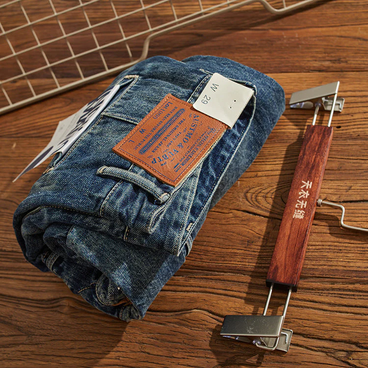 Heavy Weight Cargo Jeans Male Loose Straight Trousers - Image 4