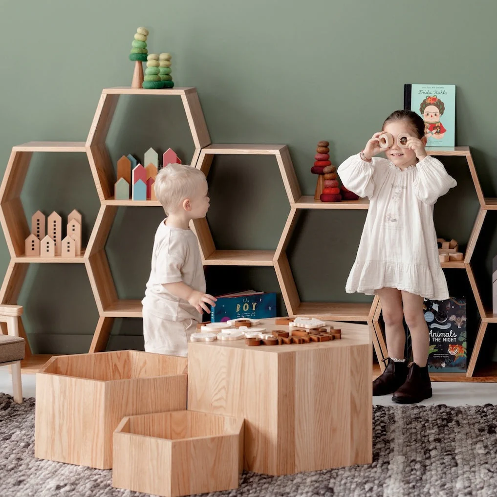 Hexagon Nesting Tables (Set of 3) | Solid European Oak - Image 2