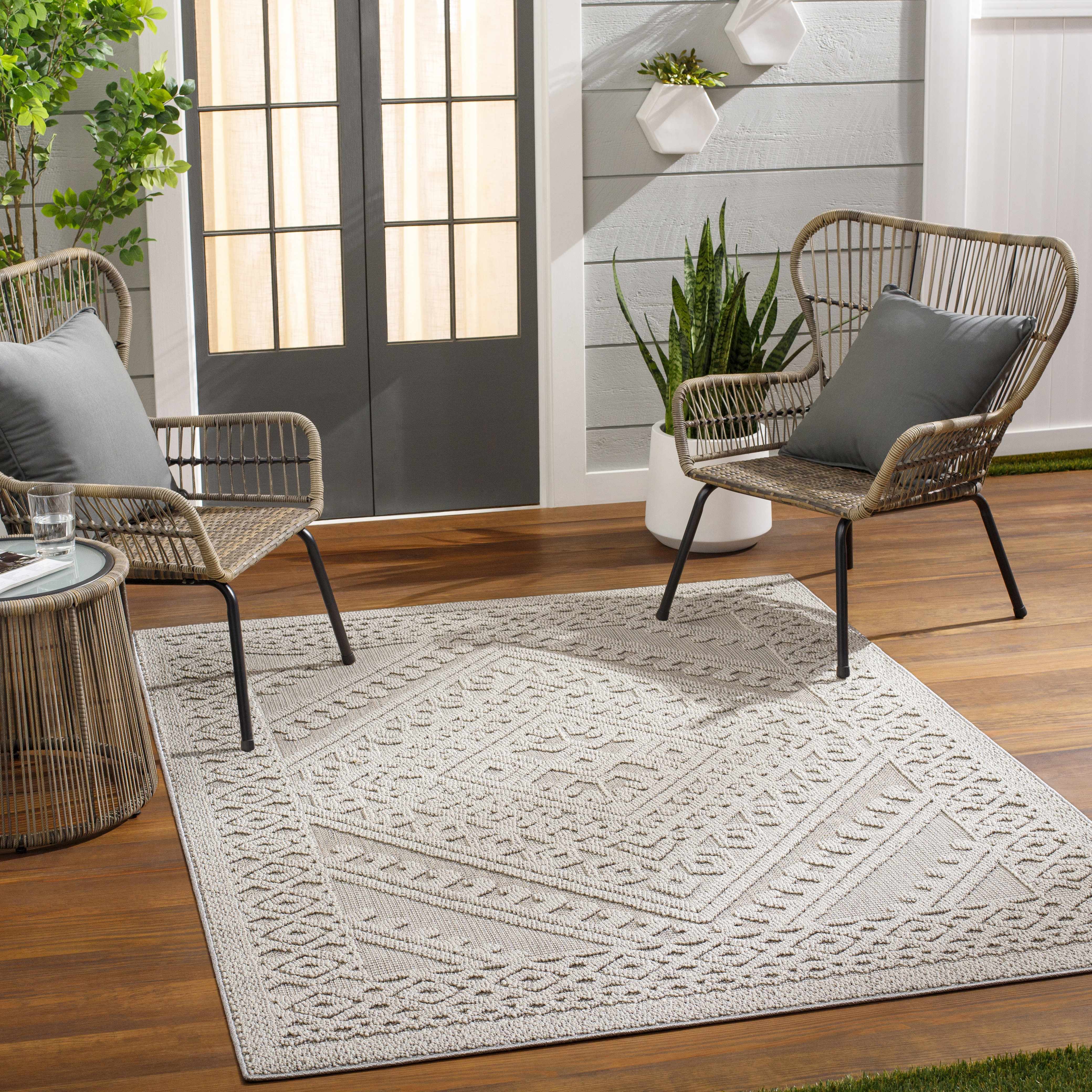 Hibah Natural Gray Outdoor Area Rug - Clearance - Image 2