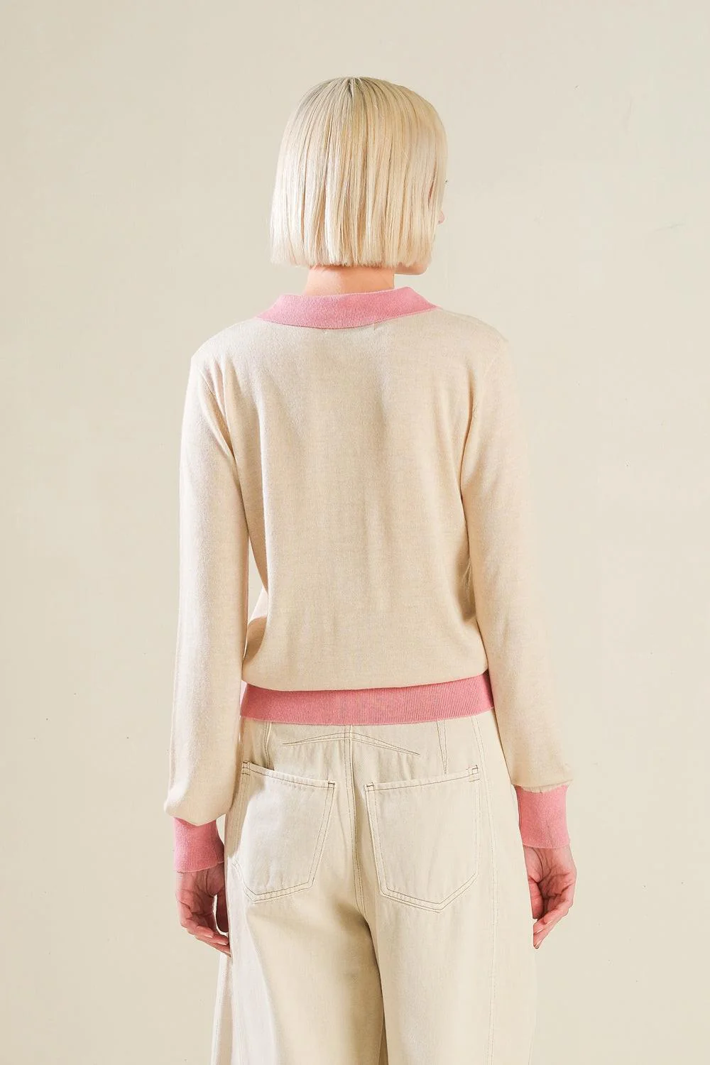 Hidden Reflections Sweater Polo Top - Image 7