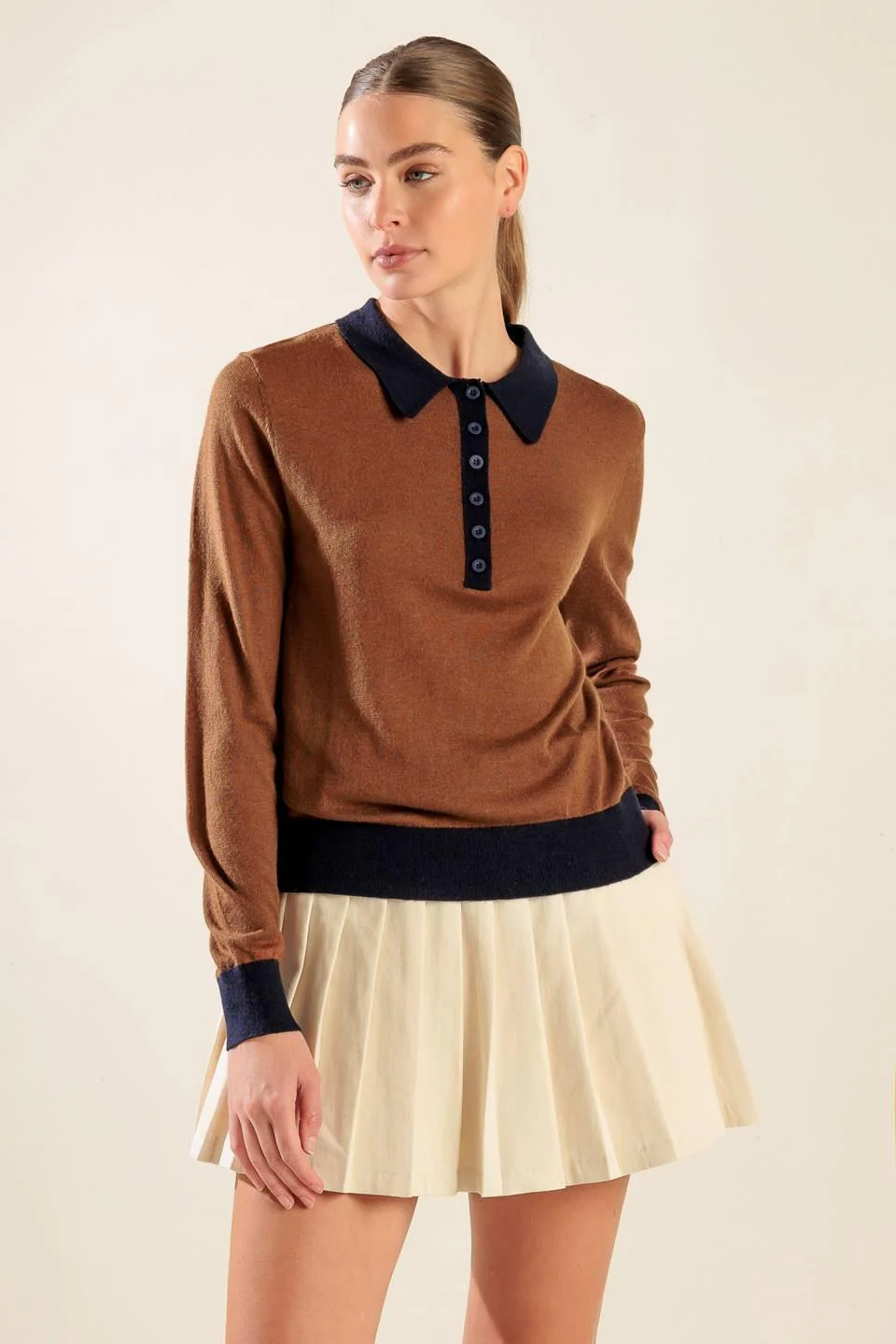 Hidden Reflections Sweater Polo Top - Image 9
