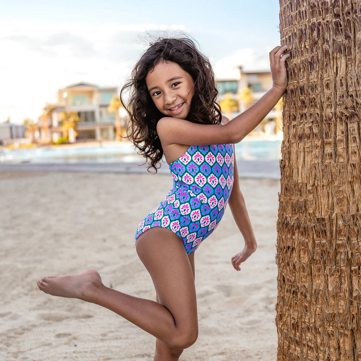 High Neck One Piece Swimsuit (Girls)