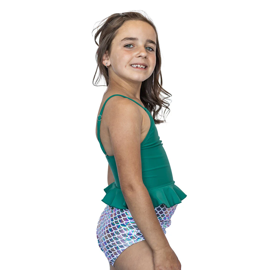 High Neck Peplum Tankini Top (Girls) - Image 2