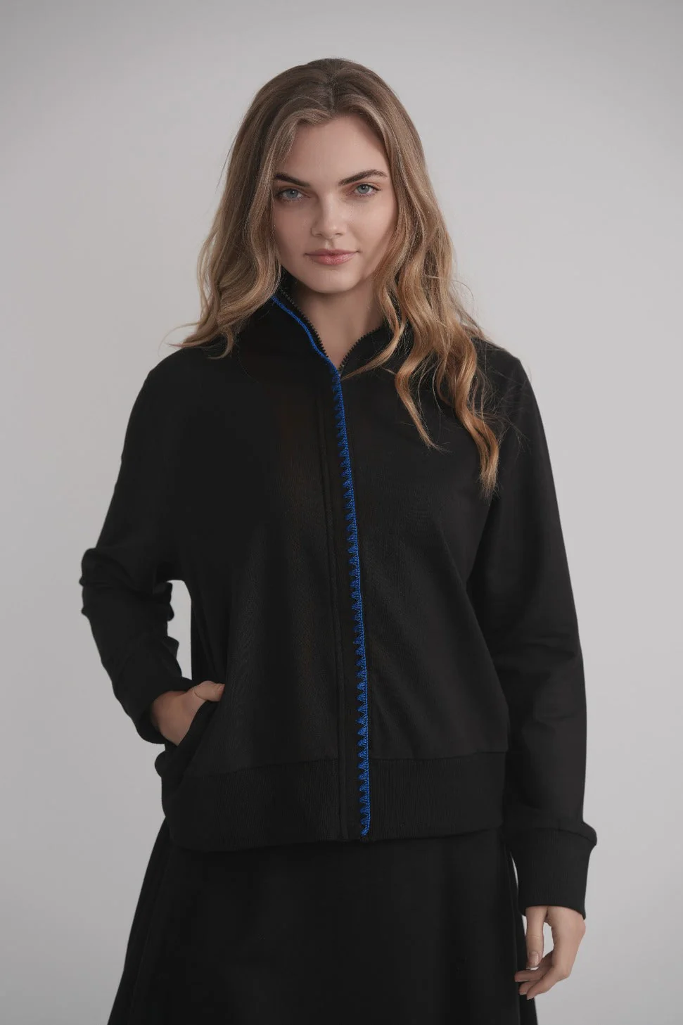 High Neck With Cobalt Stitching - Image 4