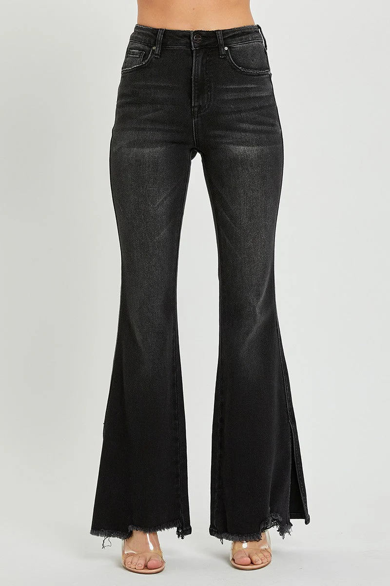 High Rise Slit Flare Jeans - Image 2