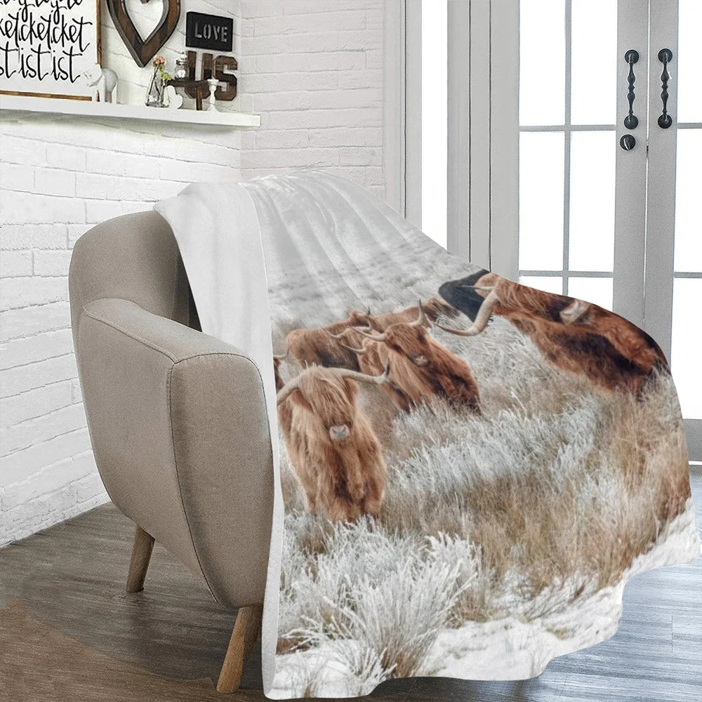 Highland Cow Throw Blanket Ultra-Soft Micro Fleece Blanket 60" x 80" Made in America - Image 3
