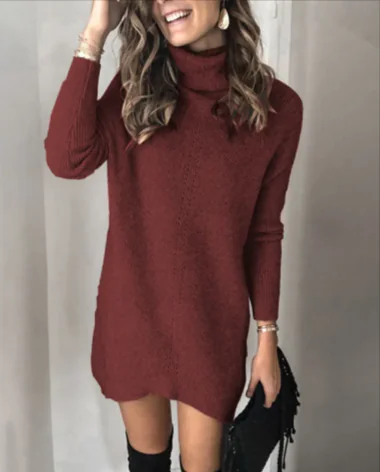 Hollow Knit Sweater Dress - Image 27