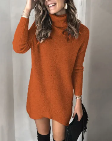 Hollow Knit Sweater Dress - Image 3