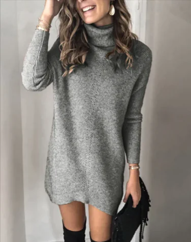 Hollow Knit Sweater Dress - Image 31