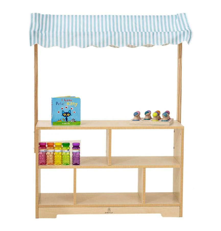 Holly Wooden Market Stand – Kids’ Pretend Play Shop & Display Shelf - Image 4