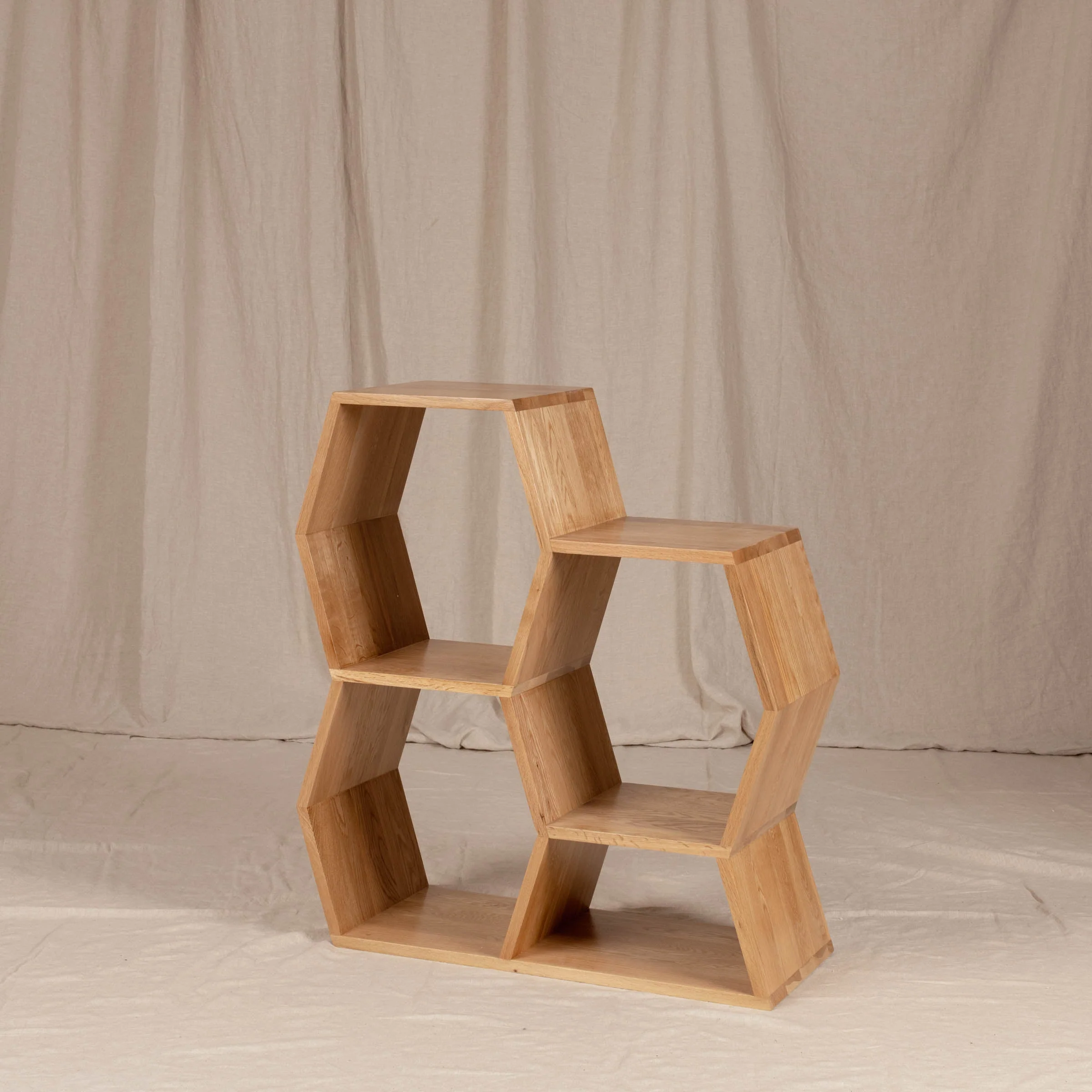 Honeycomb Shelf – Medium | Modular European Oak Storage - Image 12