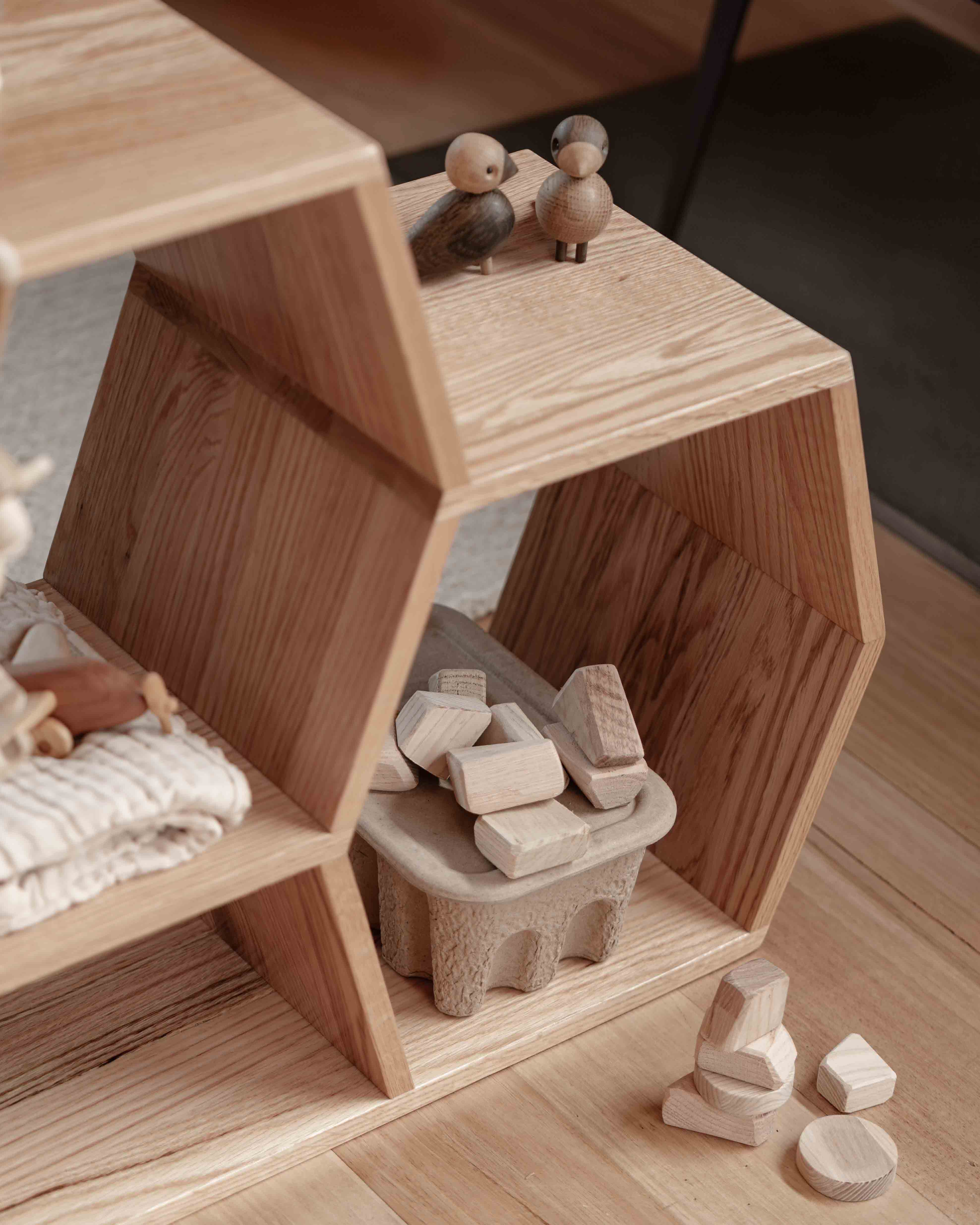 Honeycomb Shelf – Medium | Modular European Oak Storage - Image 5