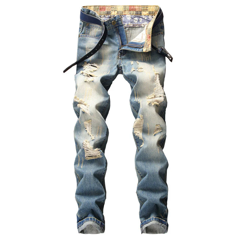 Hong Kong Style Ripped Jeans American Casual Loose - Image 5