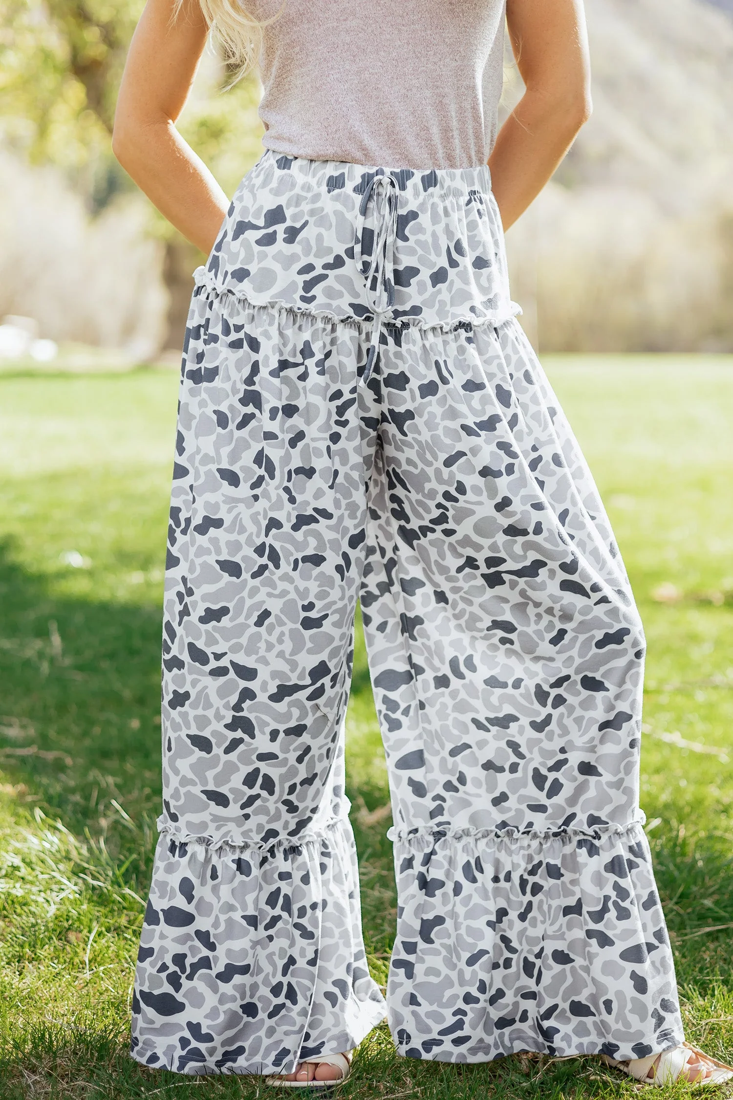 Threaded Pear Hope Wide Leg Casual Pants - Image 4