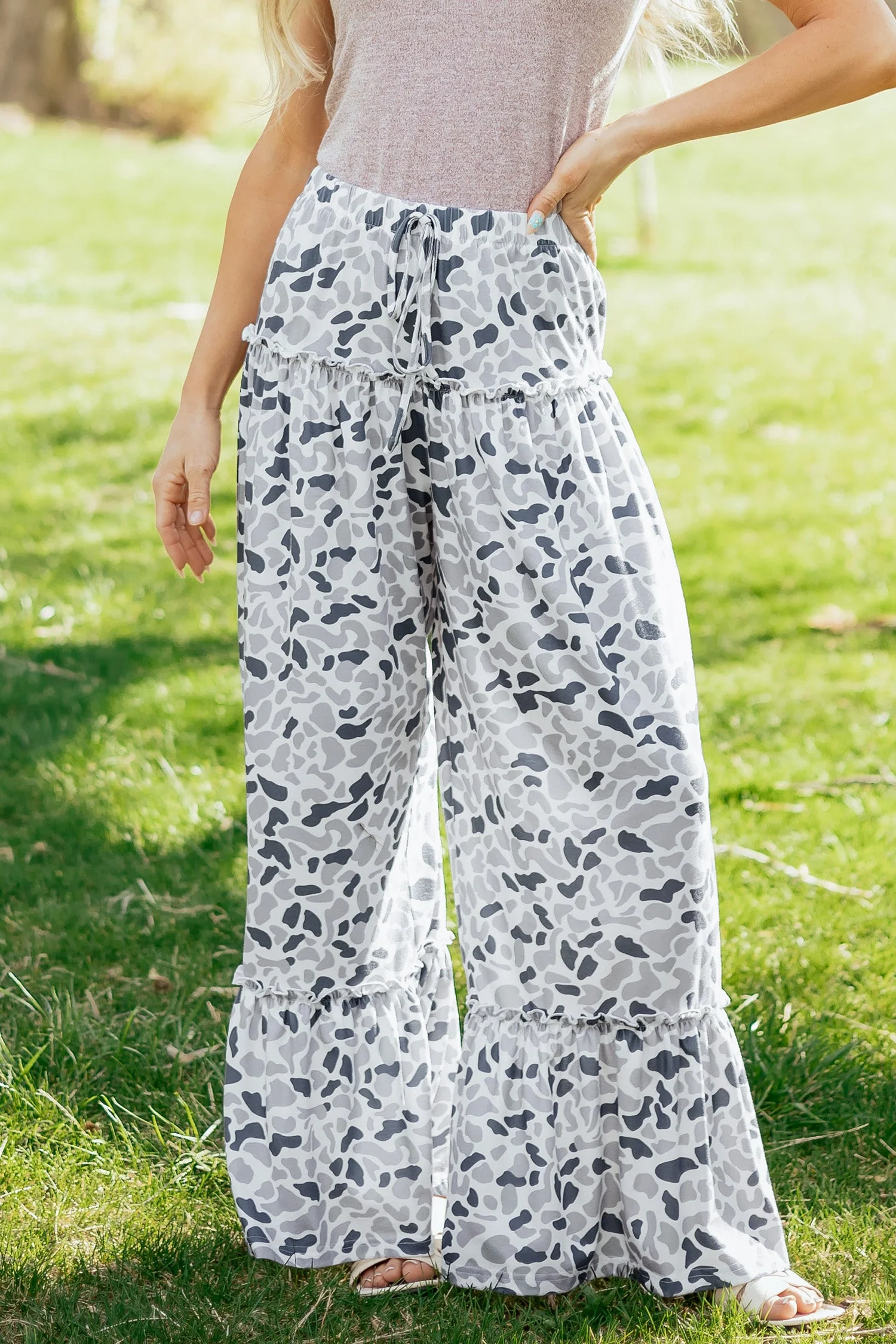 Threaded Pear Hope Wide Leg Casual Pants - Image 6