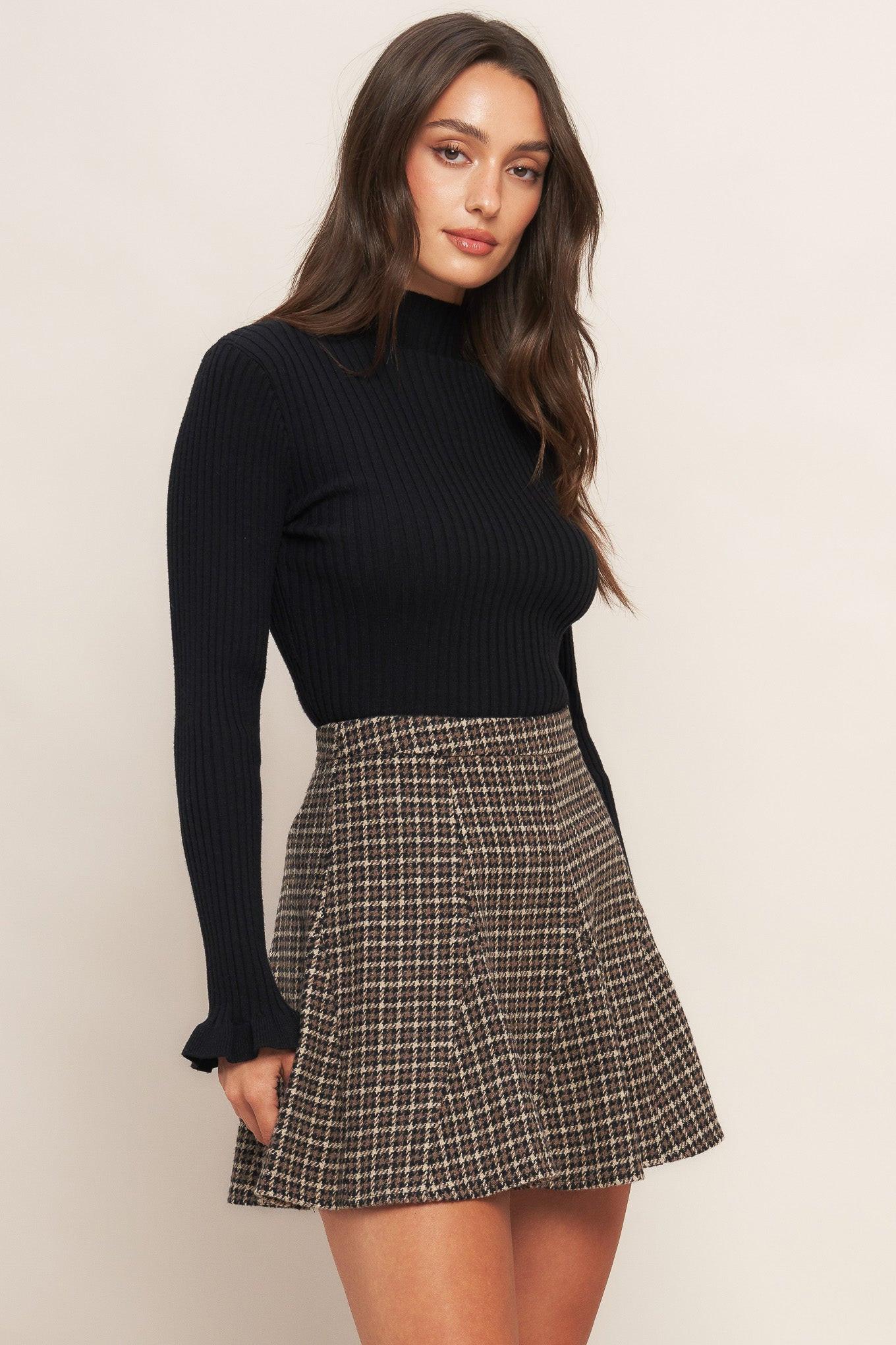 Hound Flare Tweed Woven Skirt - Image 4