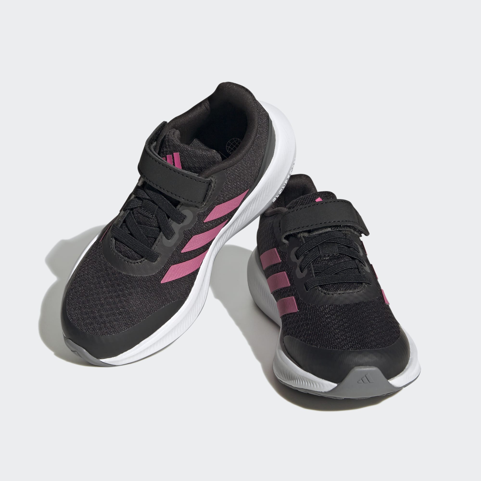 [HP5875] Youth adidas Runfalcon 3.0 Elastic Lace Top Strap ‘Core Black Pulse Magenta Grey Six (GS)' - Image 2