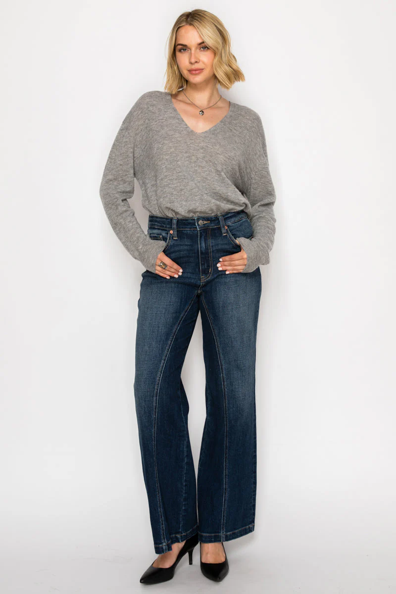 Hybrid Stretch Ripped Ultra High Rise Relaxed Flare Jeans - Image 12