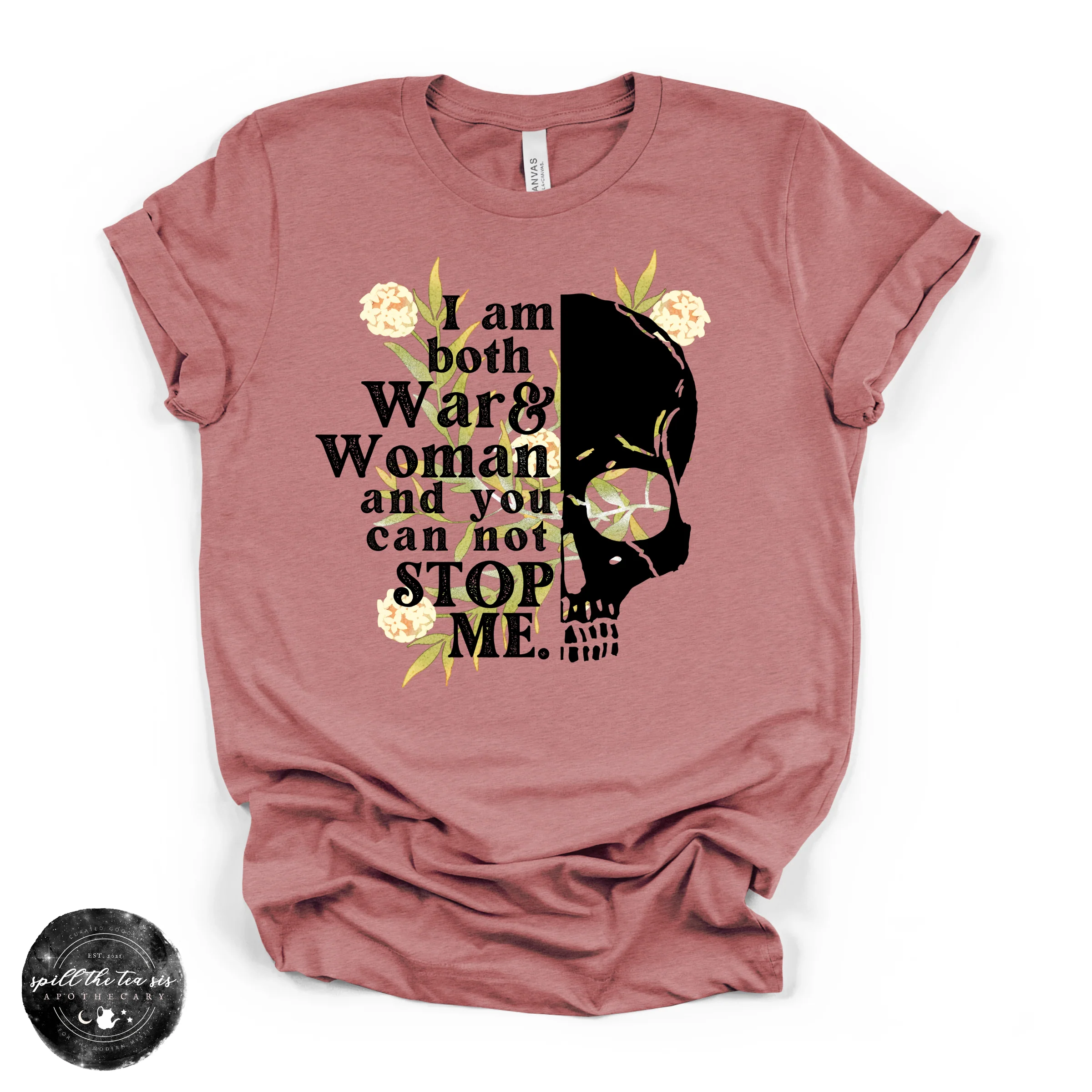 I Am Both War and Woman Tee | Fierce Empowerment Graphic T-Shirt - Image 2