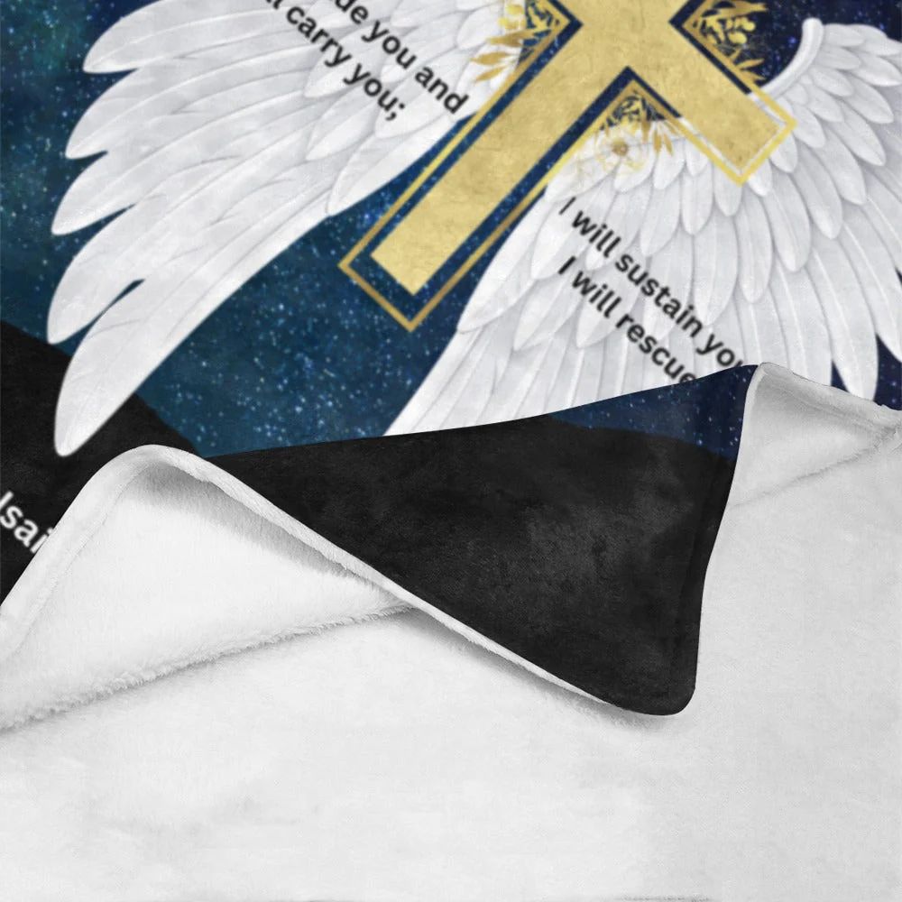 I Will Rescue You Angel Wings Throw Blanket 60" x 80" Made in America - Image 4